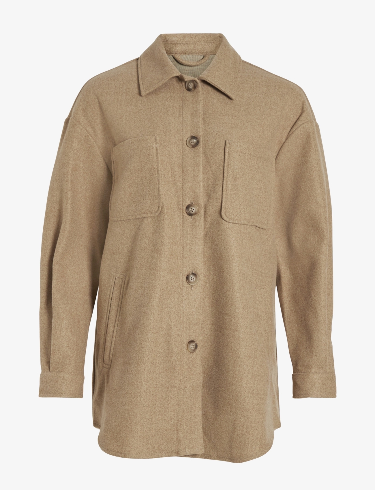 Vila VIKIMMI SHIRT L/S JACKET - NOOS - Vila - TIGERS EYE / beige