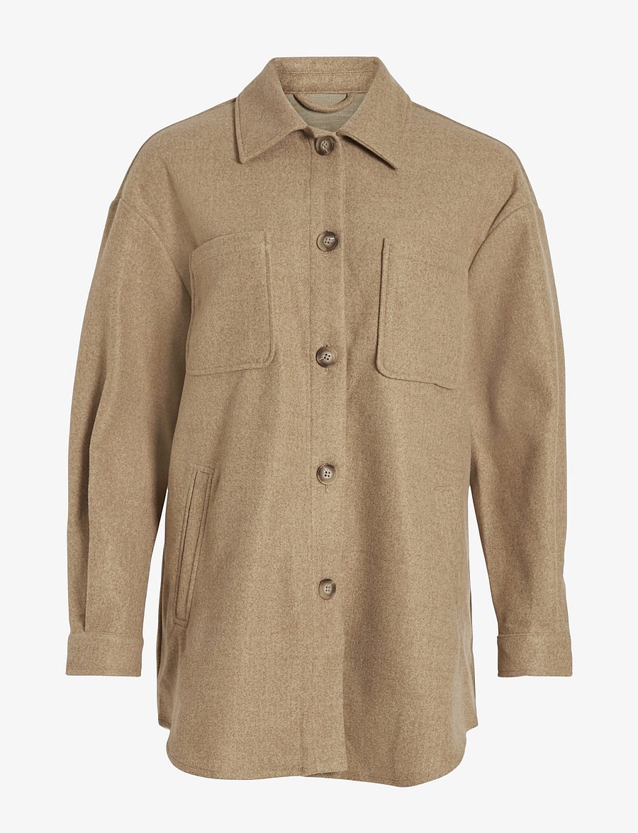 Vila - VIKIMMI SHIRT L/S JACKET - NOOS - overshirts - tigers eye - 1