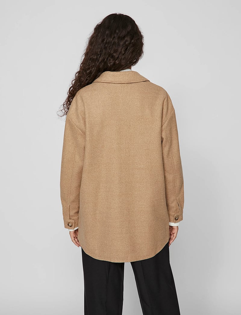 Vila - VIKIMMI SHIRT L/S JACKET - overshirts - tigers eye - 3