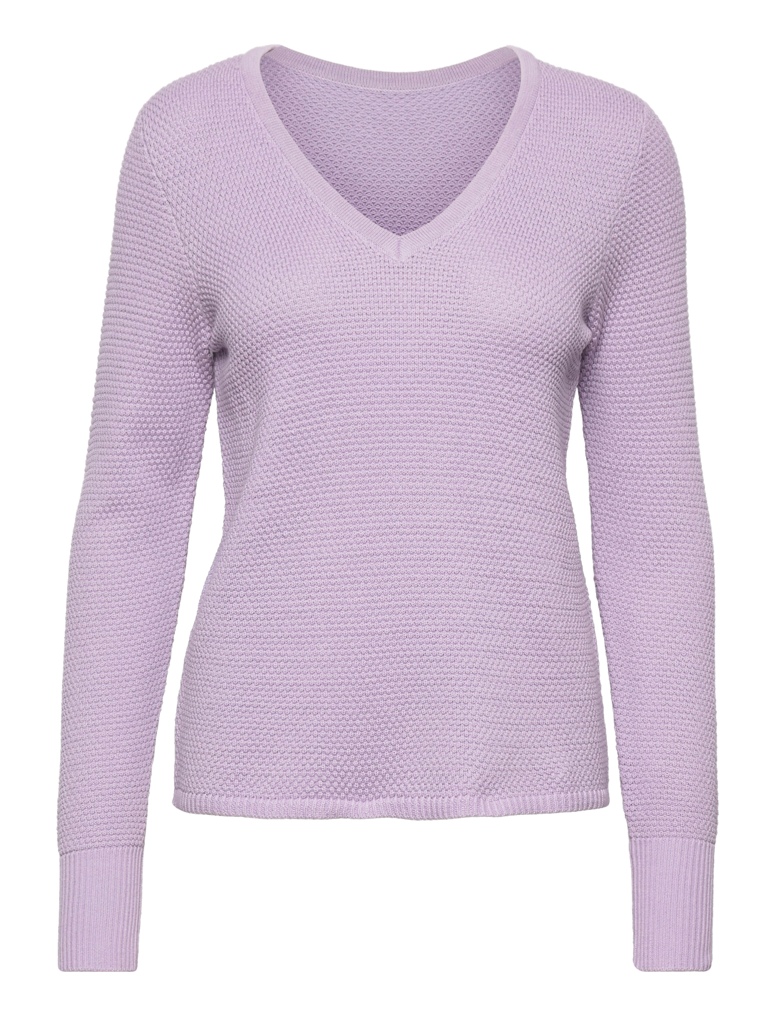 VICHASSA V-NECK L/S KNIT TOP - FAV - PASTEL