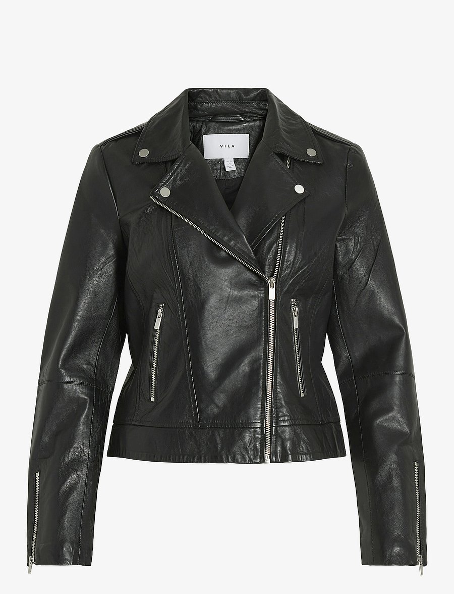 Vila - VIFELI LEATHER JACKET - NOOS - forårsjakker - black - 1