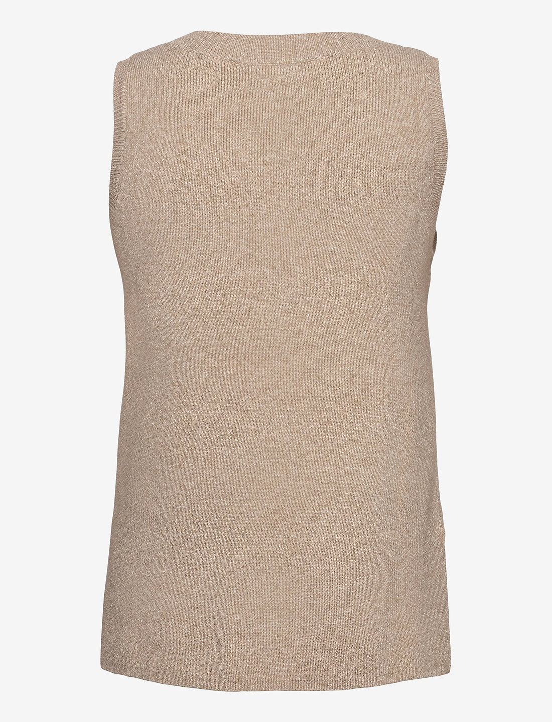 Vila - VIRIL KNIT RIB V-NECK S/L VEST - NOOS - gestrickte westen - natural melange - 2