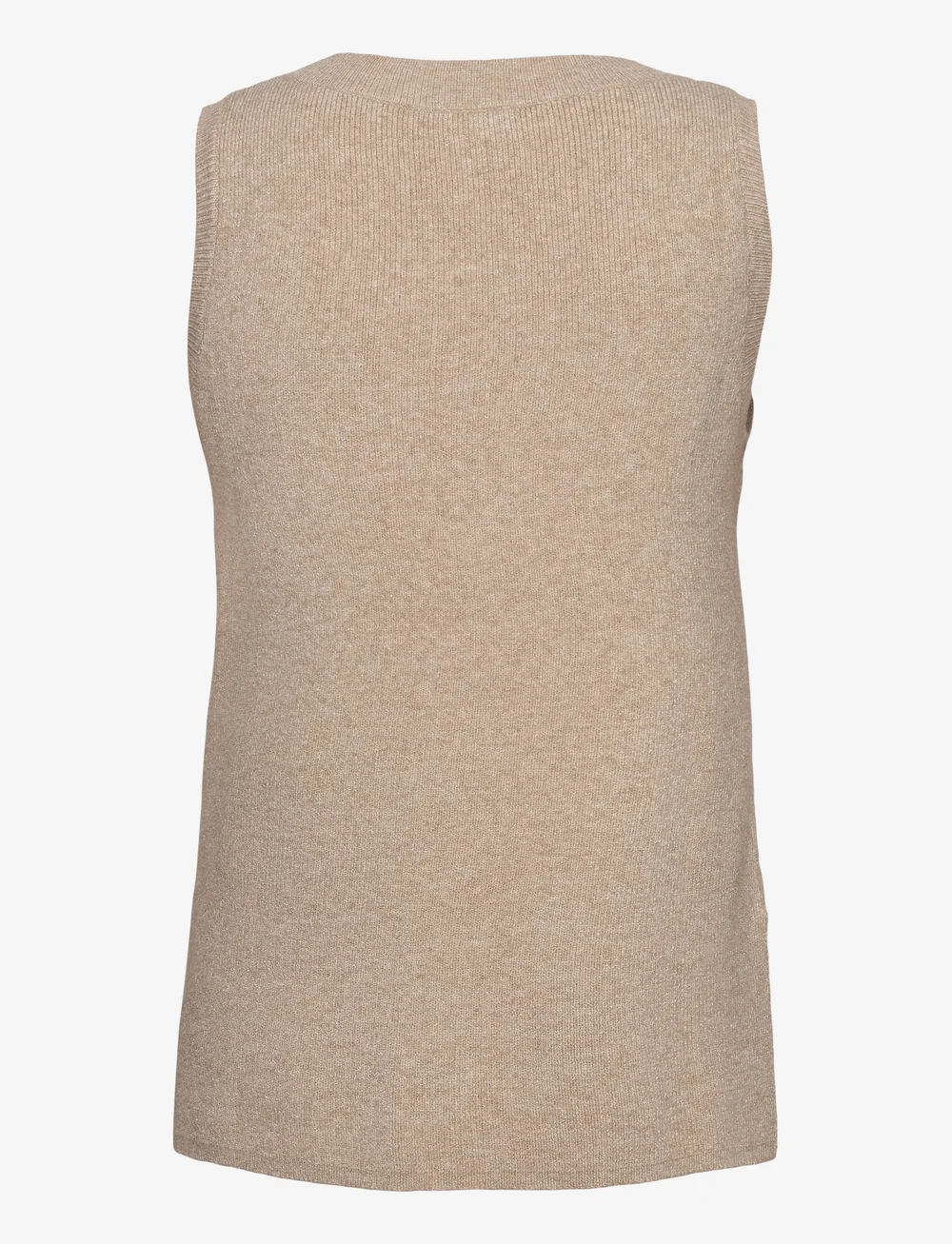 Vila - VIRIL KNIT RIB V-NECK S/L VEST - NOOS - strikveste - natural melange - 2