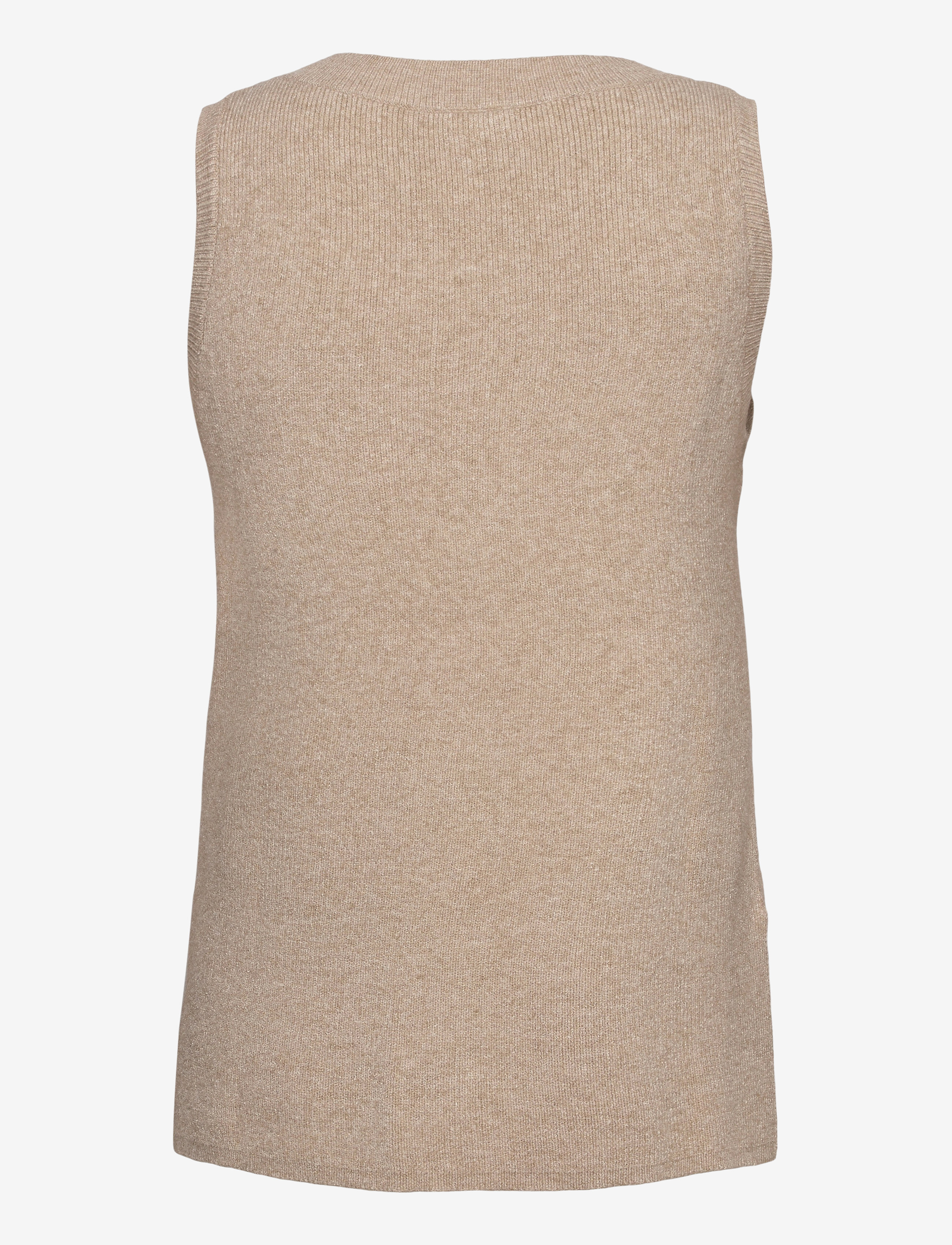 Vila - VIRIL KNIT RIB V-NECK S/L VEST - NOOS - gestrickte westen - natural melange - 2