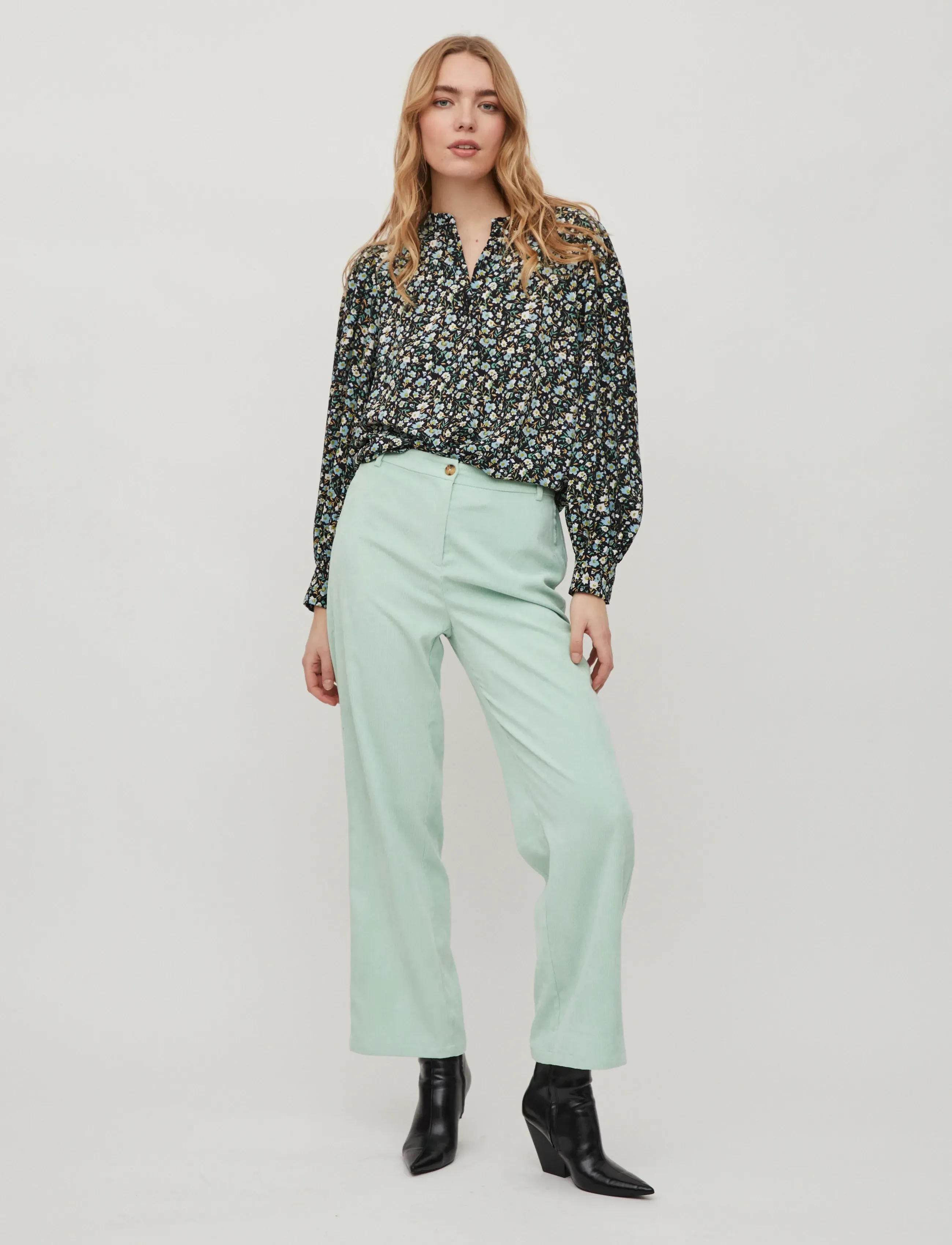 Vila - VIVES RWRX PANTS/L/3/KA - laveste priser - grayed jade - 4