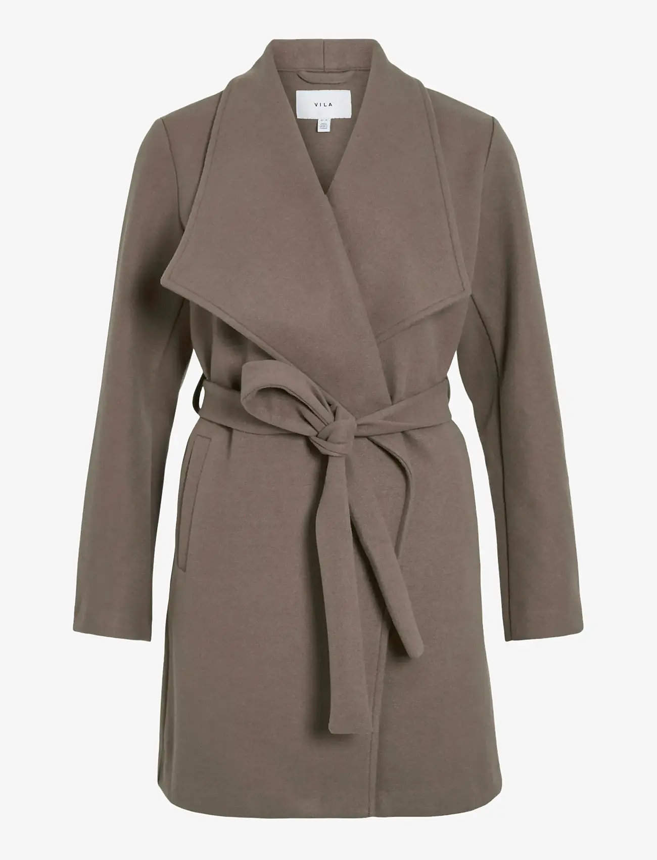 Vila - VICOOLEY COLLAR BELT COAT - NOOS - falcon - 1