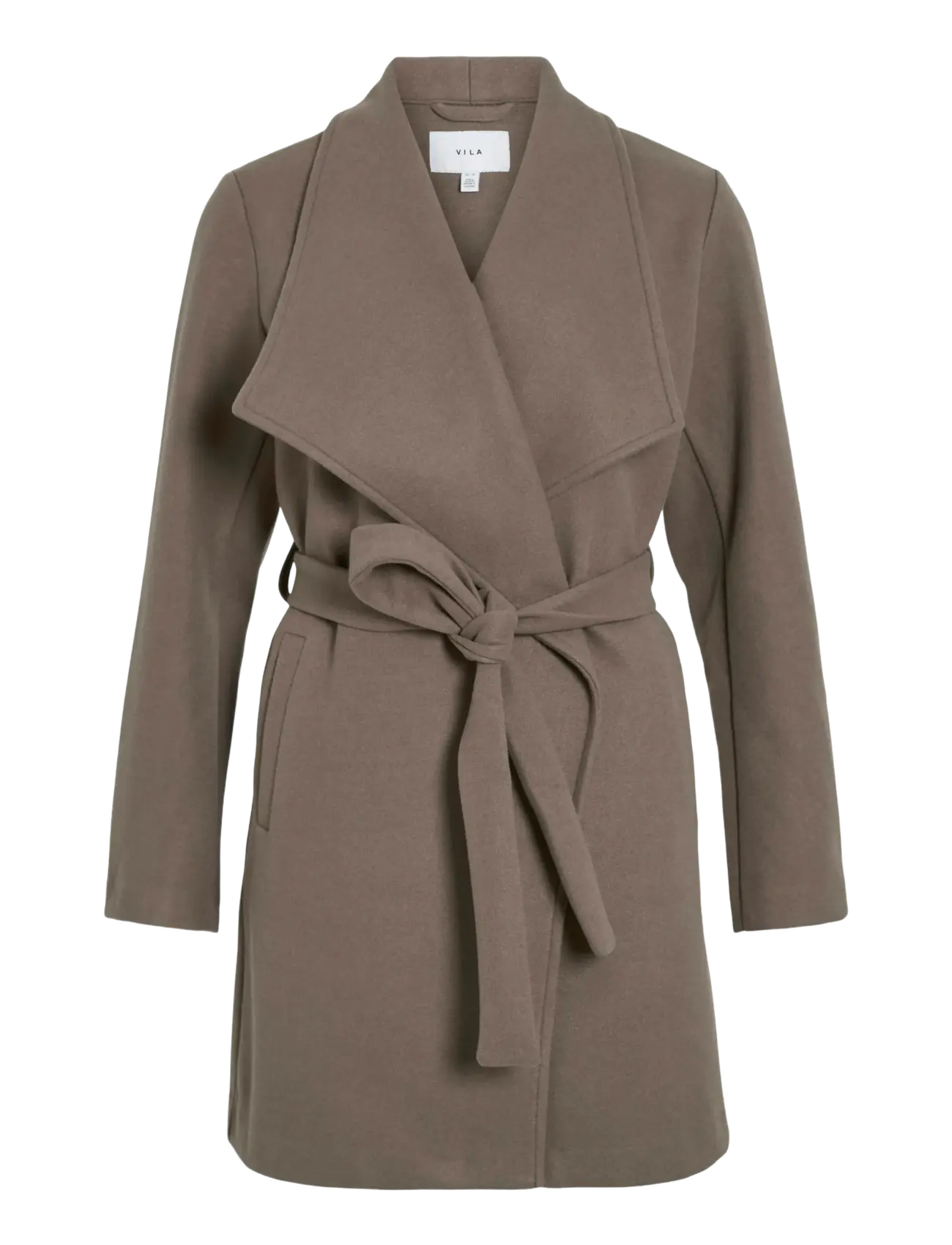 Vila VICOOLEY COLLAR BELT COAT - NOOS - Mantlid - FALCON / brown