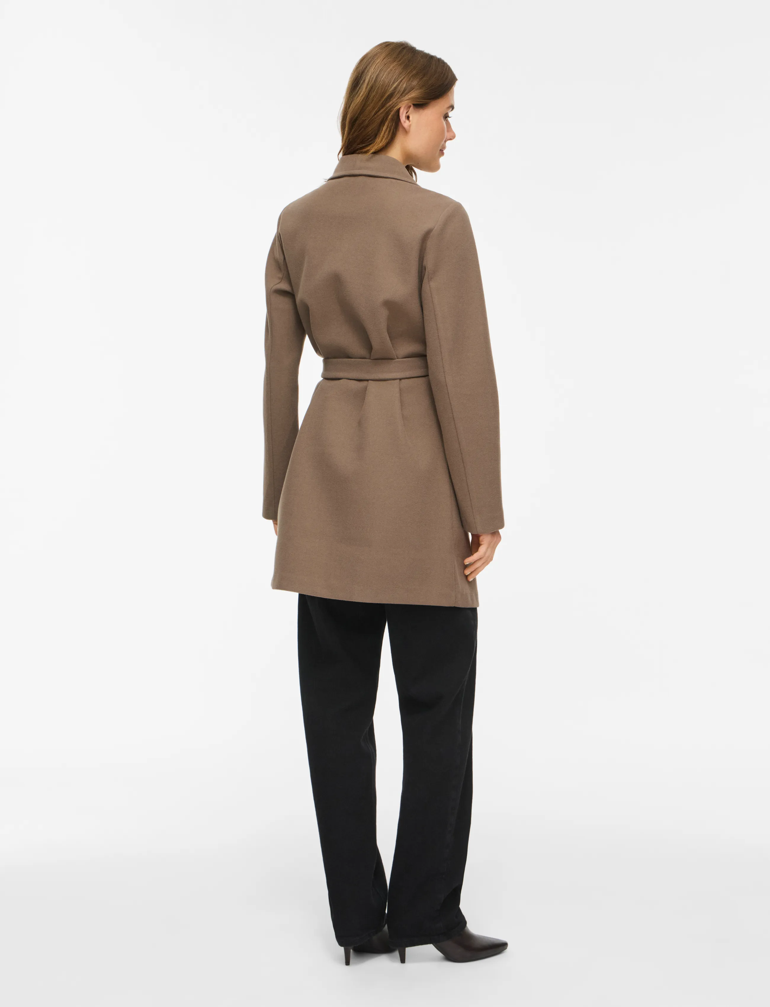 Vila - VICOOLEY COLLAR BELT COAT - NOOS - falcon - 3