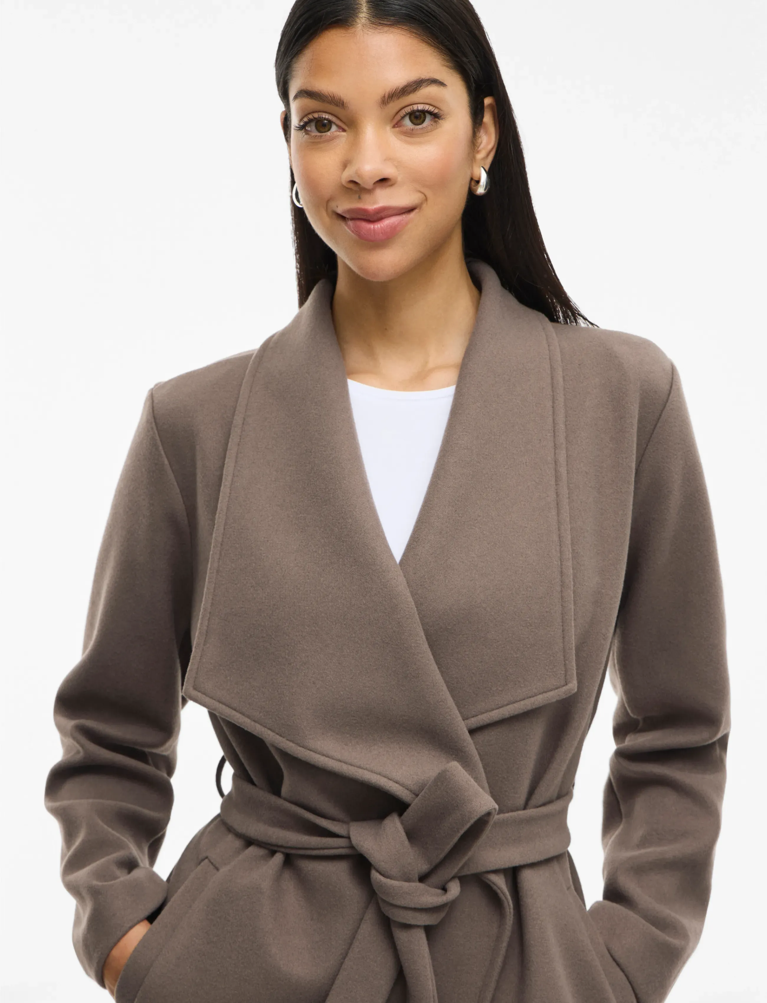 Vila - VICOOLEY COLLAR BELT COAT - NOOS - falcon - 5
