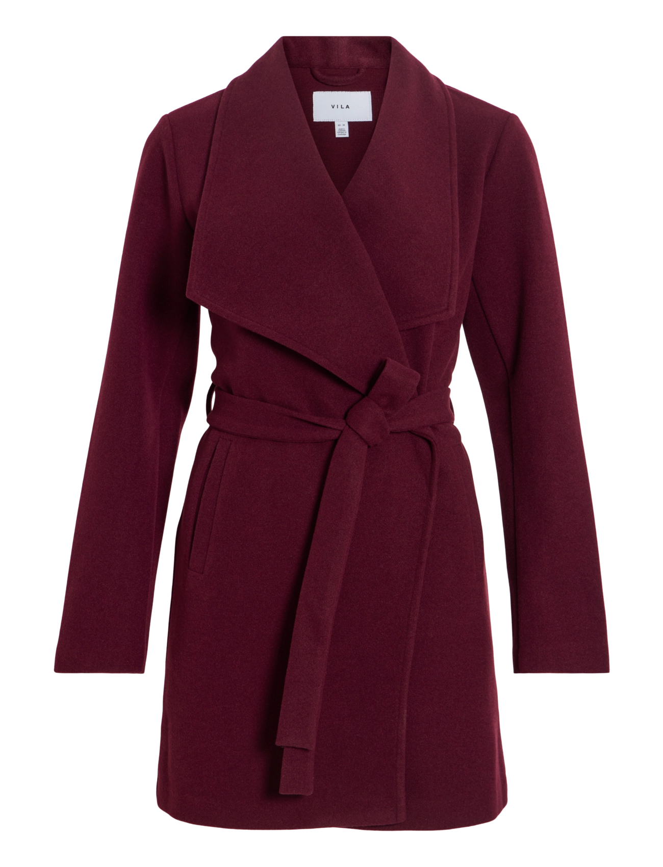 Vila - VICOOLEY COLLAR BELT COAT - NOOS - winetasting - 1
