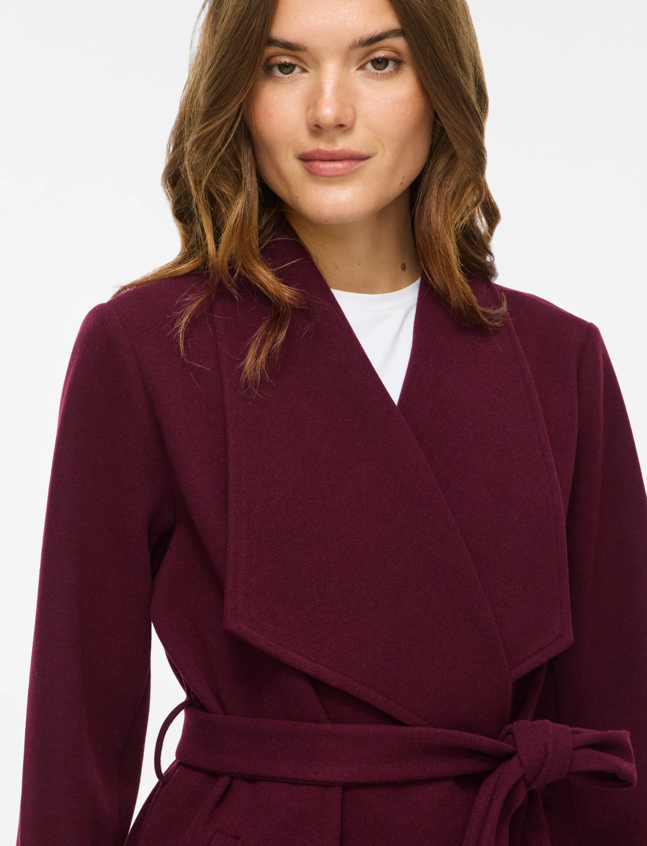 Vila - VICOOLEY COLLAR BELT COAT - NOOS - winetasting - 4