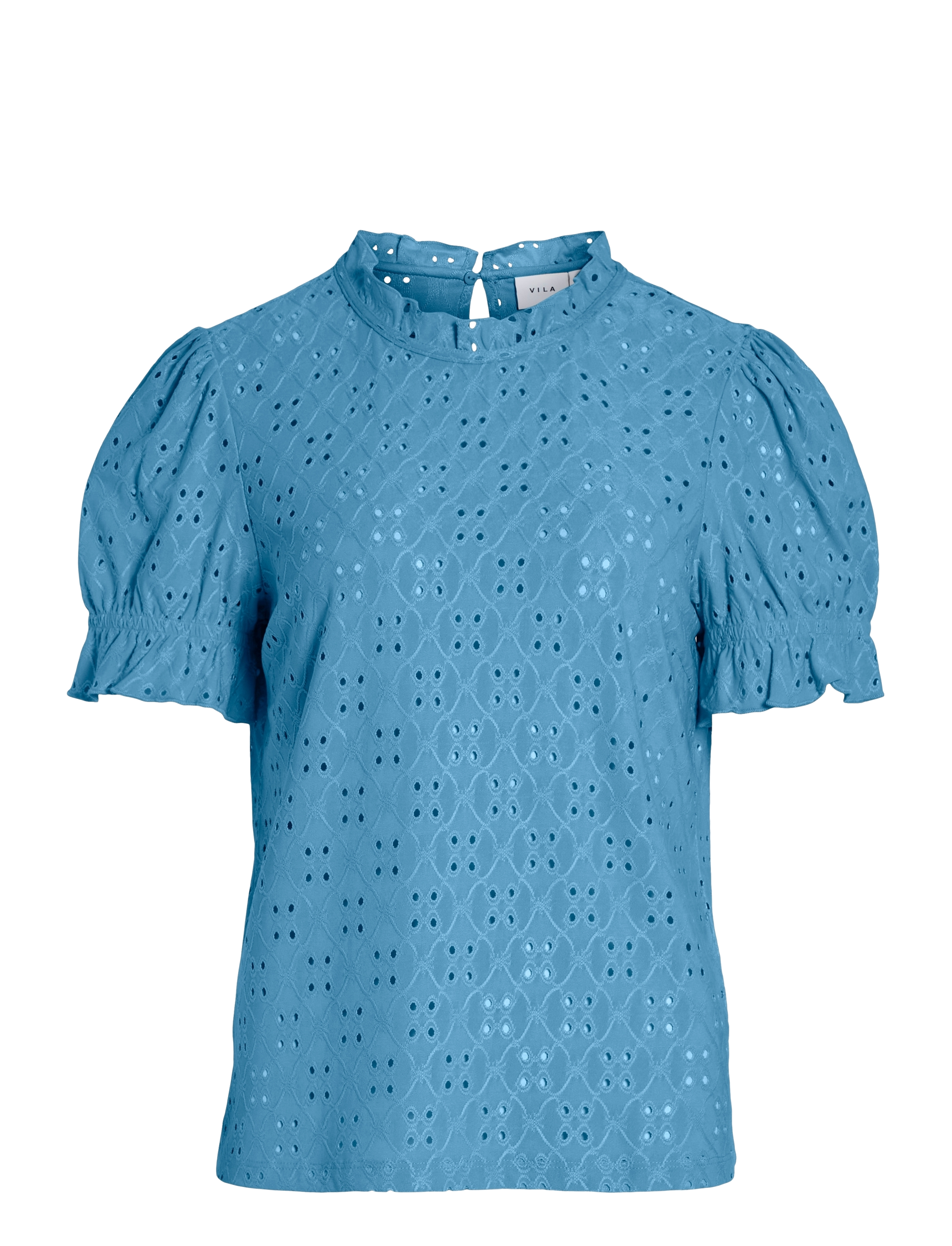 Vila VIKAWA S/S FLOUNCE  TOP - NOOS - Bluser - BLISSFUL BLUE / blue