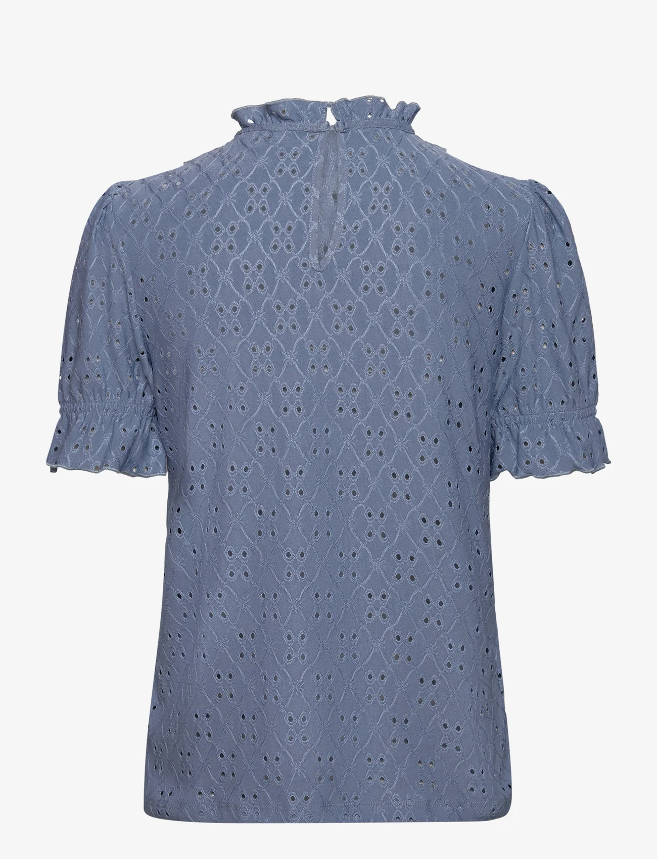 Vila - VIKAWA S/S FLOUNCE  TOP - NOOS - short-sleeved blouses - coronet blue - 1