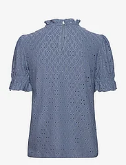 Vila - VIKAWA S/S FLOUNCE  TOP - NOOS - blouses korte mouwen - coronet blue - 1