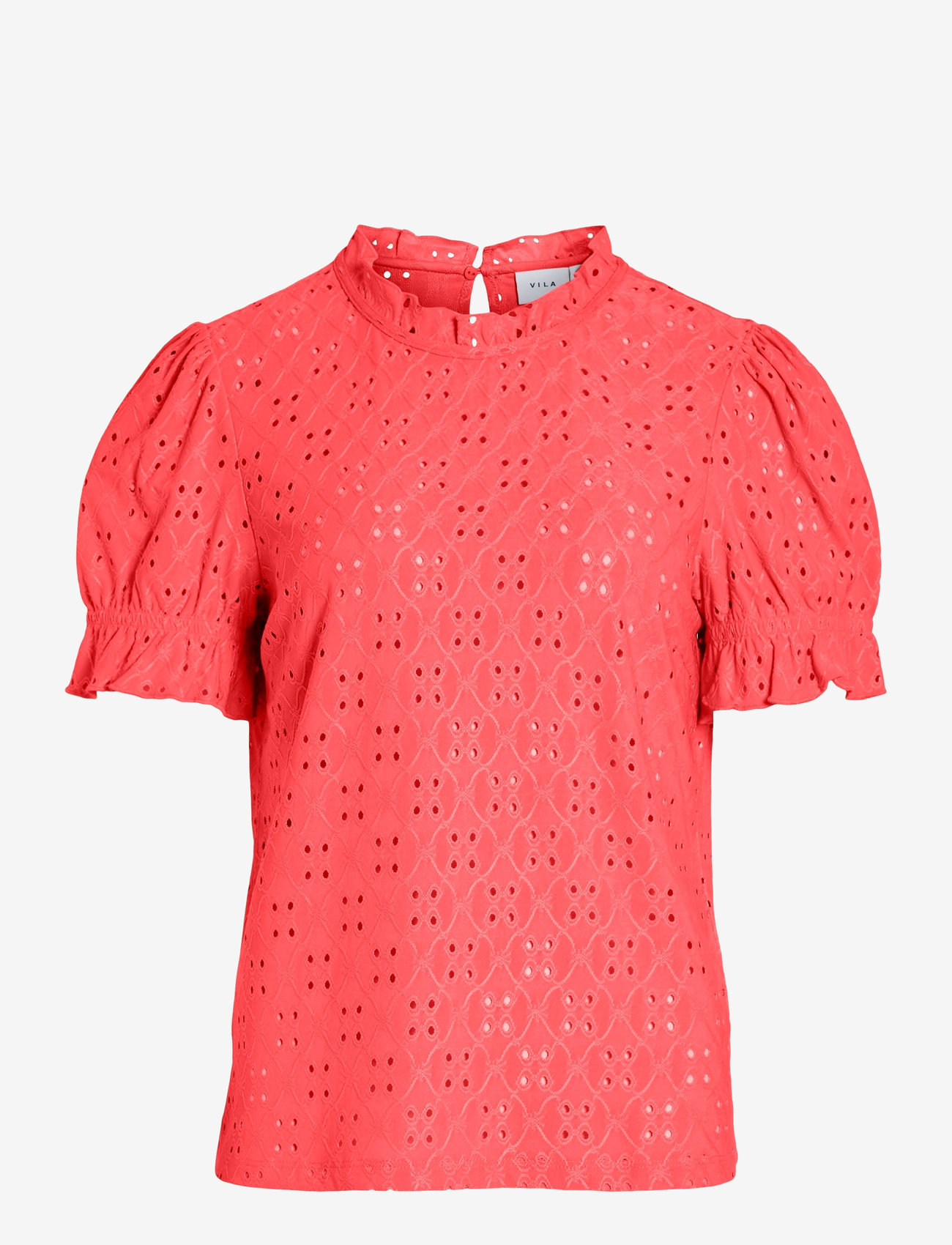 Vila - VIKAWA S/S FLOUNCE  TOP - NOOS - kortärmade blusar - dubarry - 0