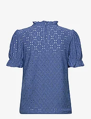 Vila - VIKAWA S/S FLOUNCE  TOP - NOOS - blūzes ar īsām piedurknēm - federal blue - 1