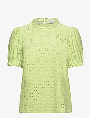 Vila - VIKAWA S/S FLOUNCE  TOP - NOOS - short-sleeved blouses - lettuce green - 0