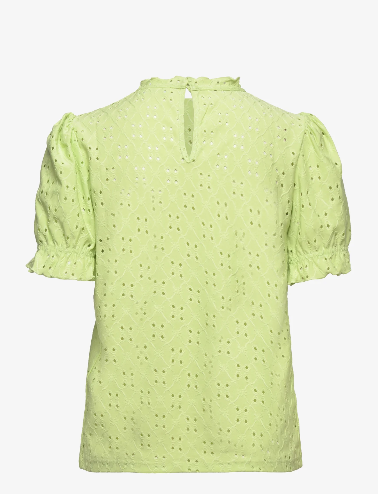 Vila - VIKAWA S/S FLOUNCE  TOP - NOOS - short-sleeved blouses - lettuce green - 1