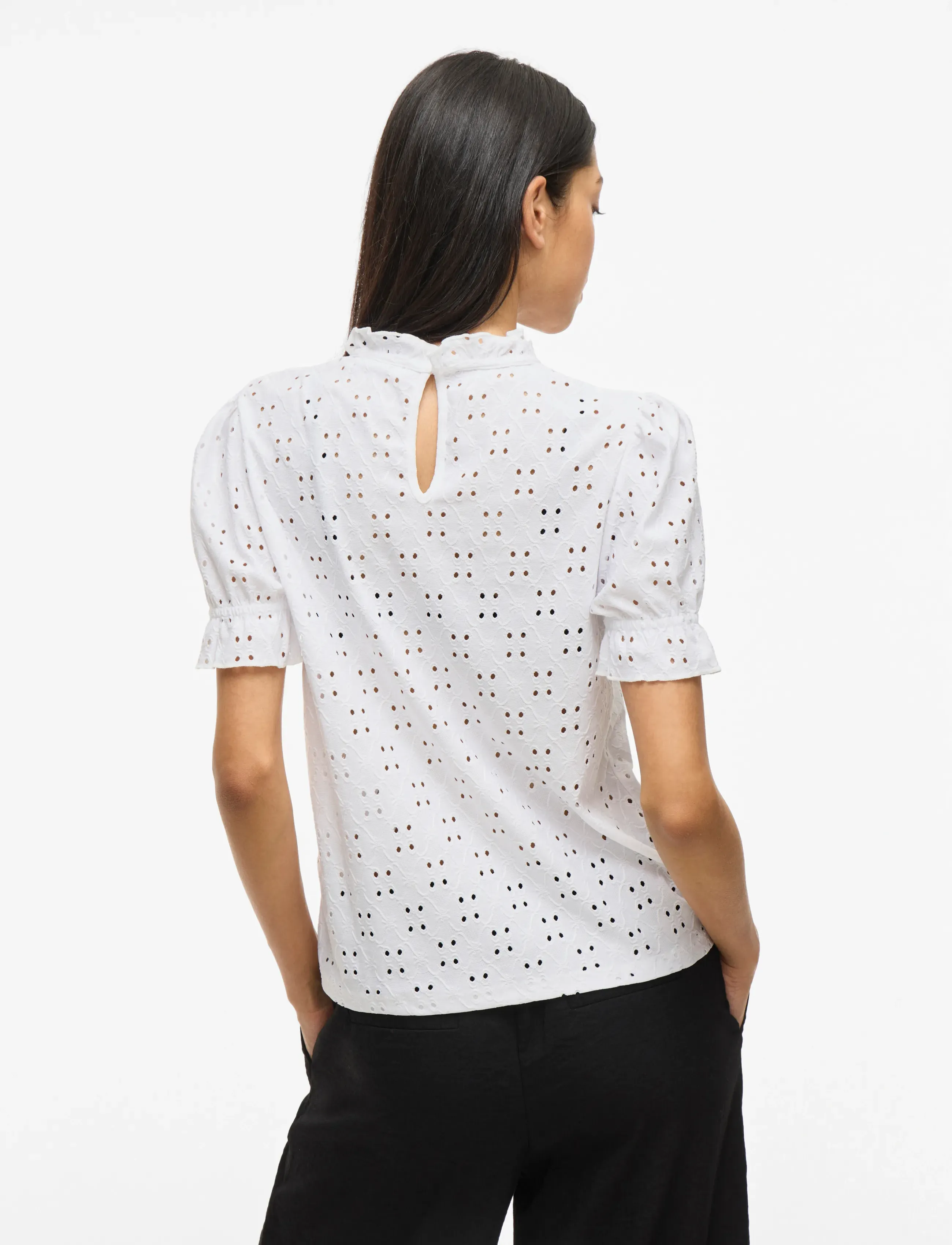 Vila - VIKAWA S/S FLOUNCE  TOP - NOOS - palaidinės trumpomis rankovėmis - optical snow - 3