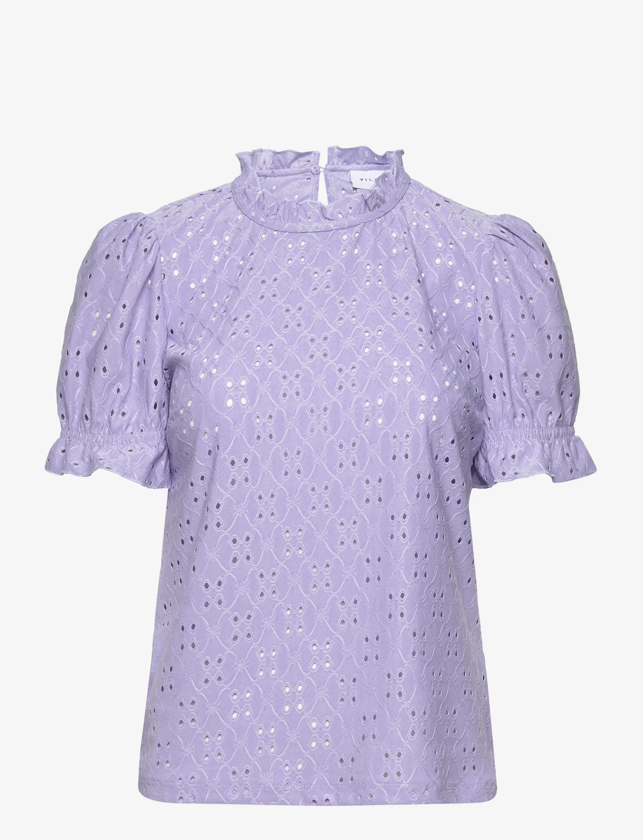 Vila - VIKAWA S/S FLOUNCE  TOP - NOOS - short-sleeved blouses - sweet lavender - 0