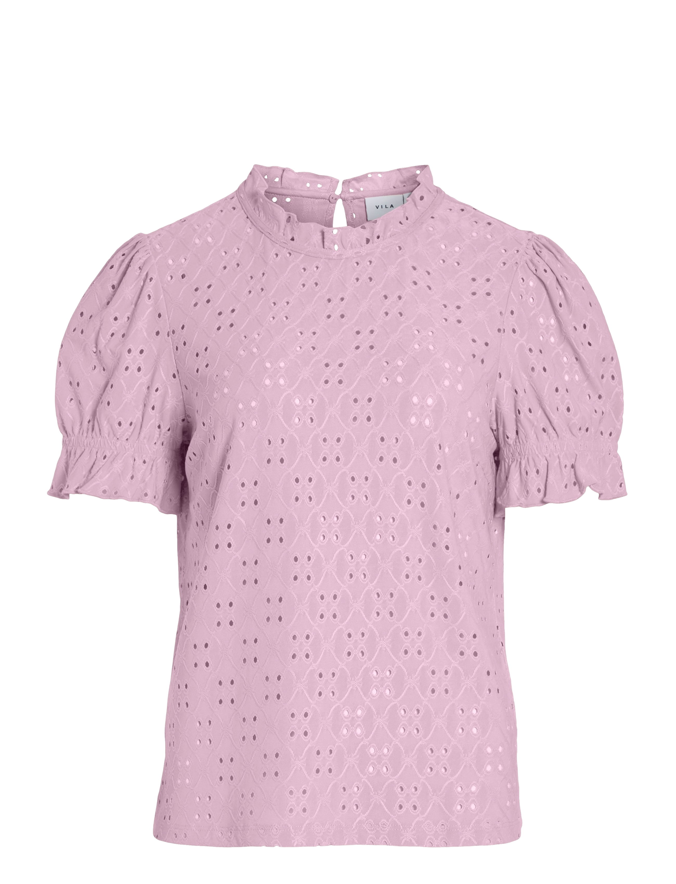 VILA Vikawa S/S Flounce Oberteil - Noos Pink - XS - Damen