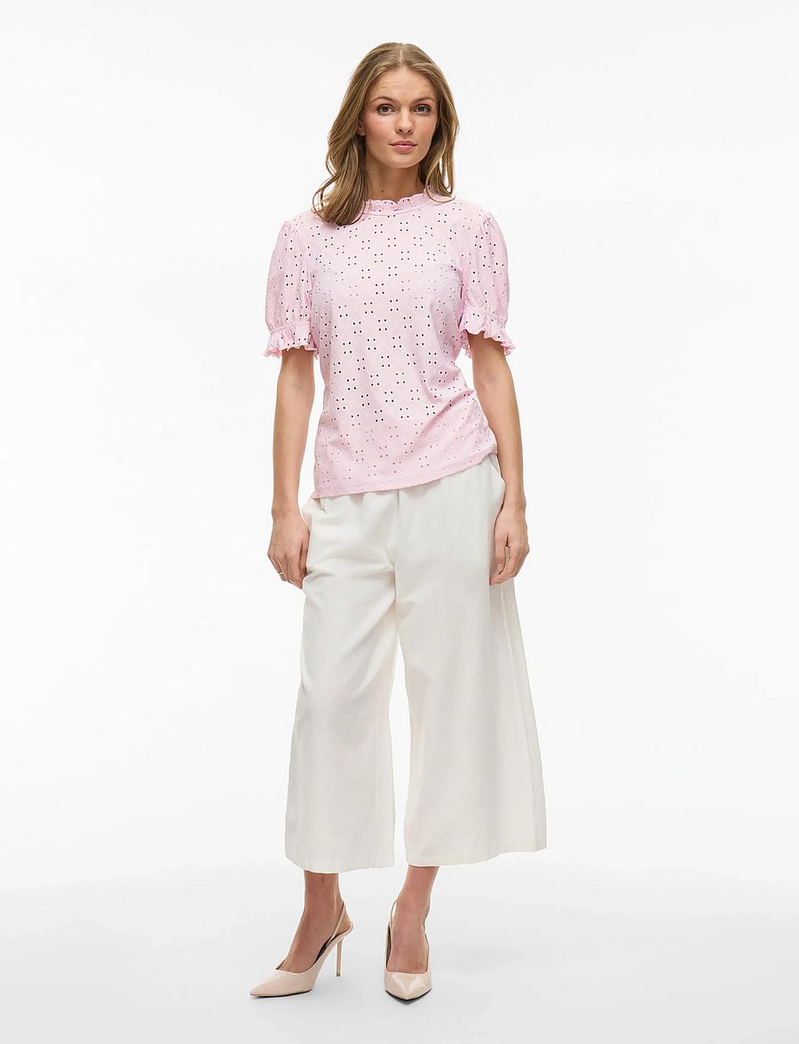 Vila - VIKAWA S/S FLOUNCE TOP - NOOS - kortærmede bluser - winsome orchid - 3