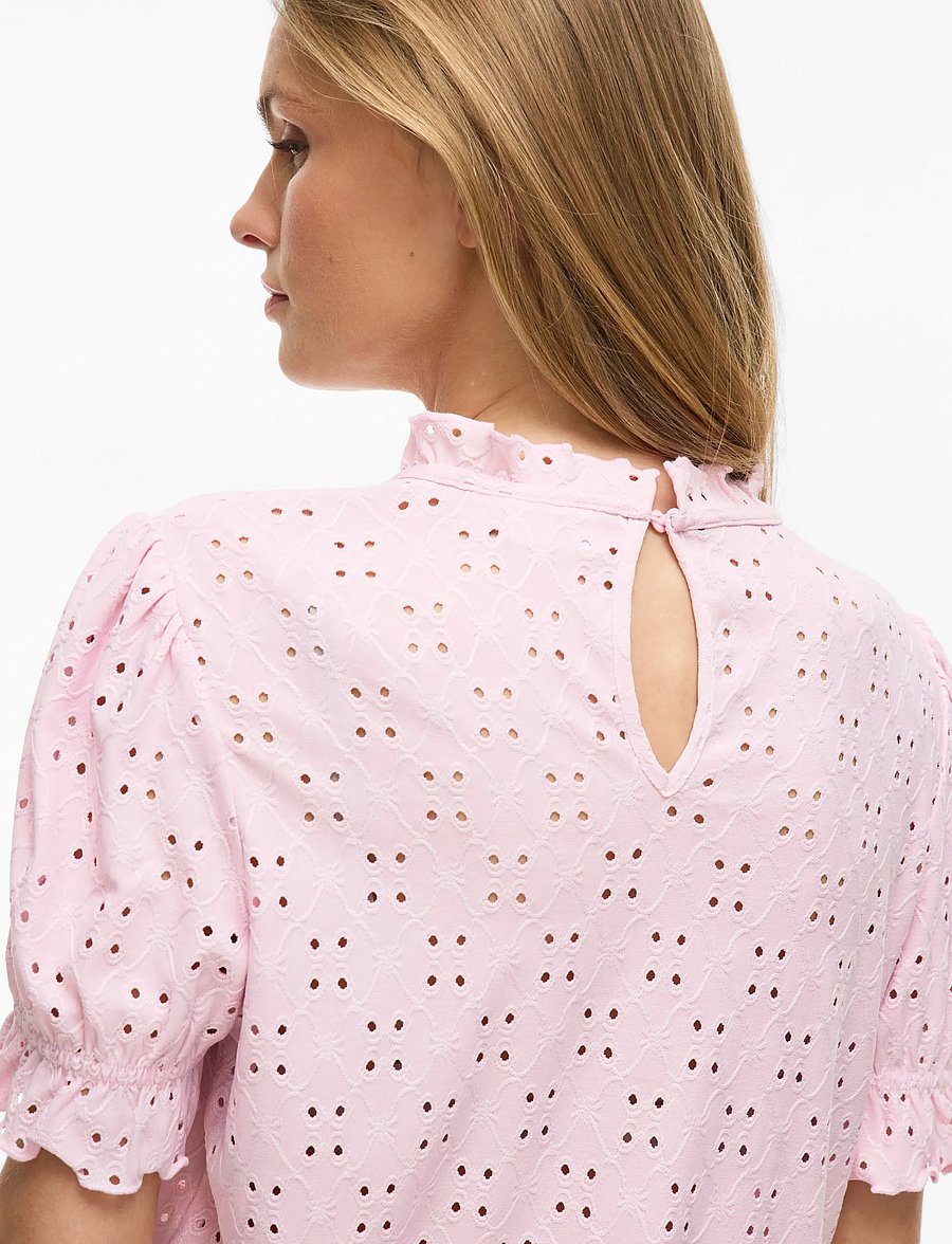 Vila - VIKAWA S/S FLOUNCE TOP - NOOS - kortærmede bluser - winsome orchid - 5