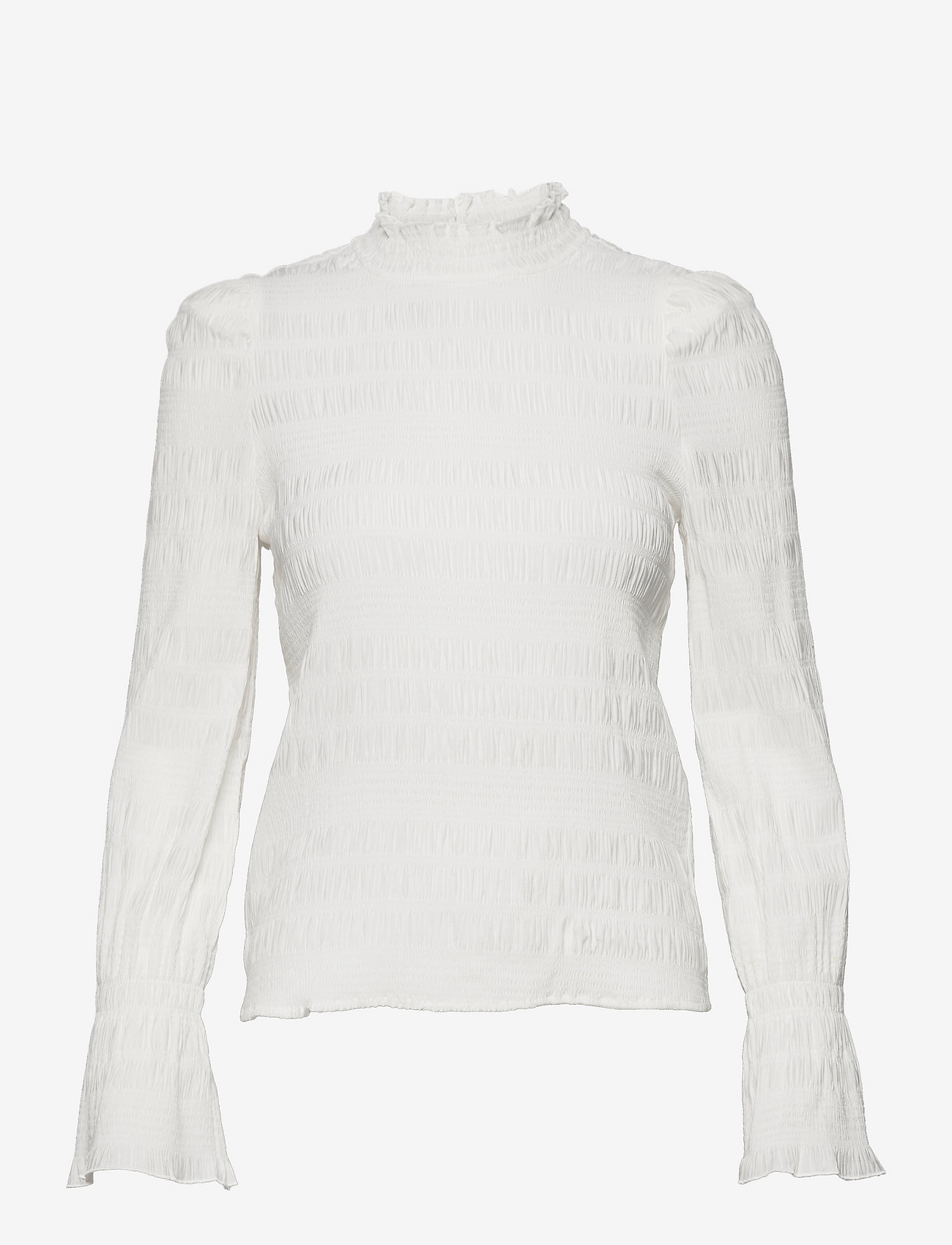 Vila - VIPENNY HIGH NECK L/S SMOCK TOP - cloud dancer - 0