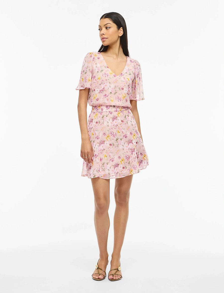 Vila - VIFALIA HW SHORT SKIRT - NOOS - miniseelikud - misty rose - 4
