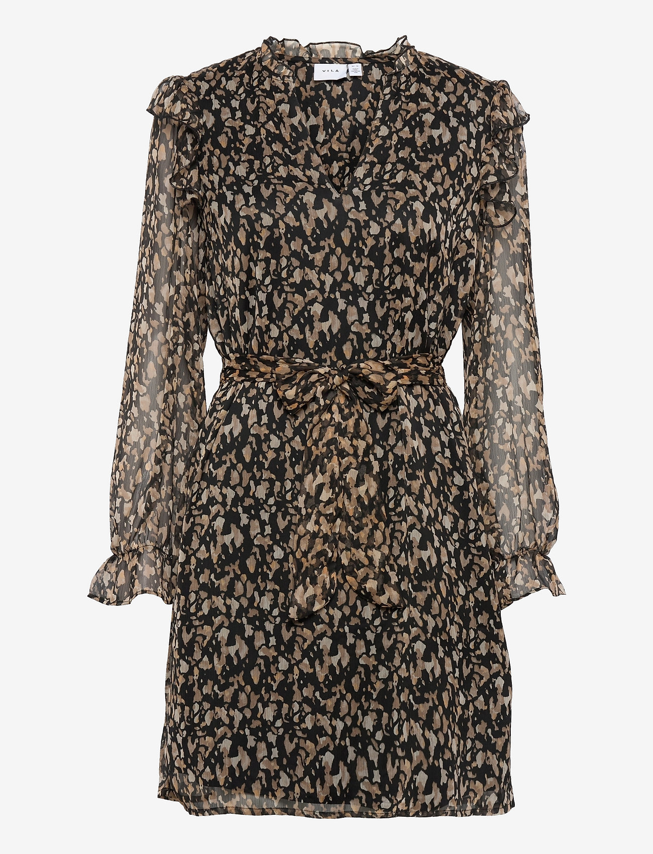 Vila - VIFALIA L/S SHORT DRESS - black - 0