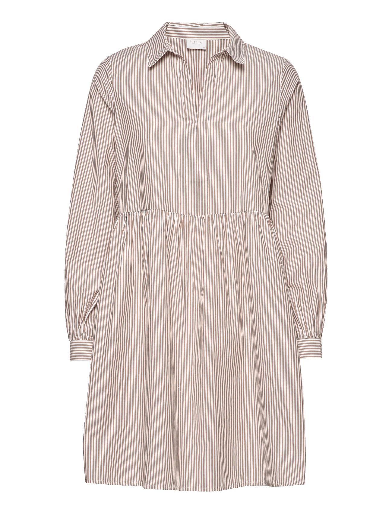 VITYLLA L/S V-NECK SHORT DRESS/KA - PORTABELLA