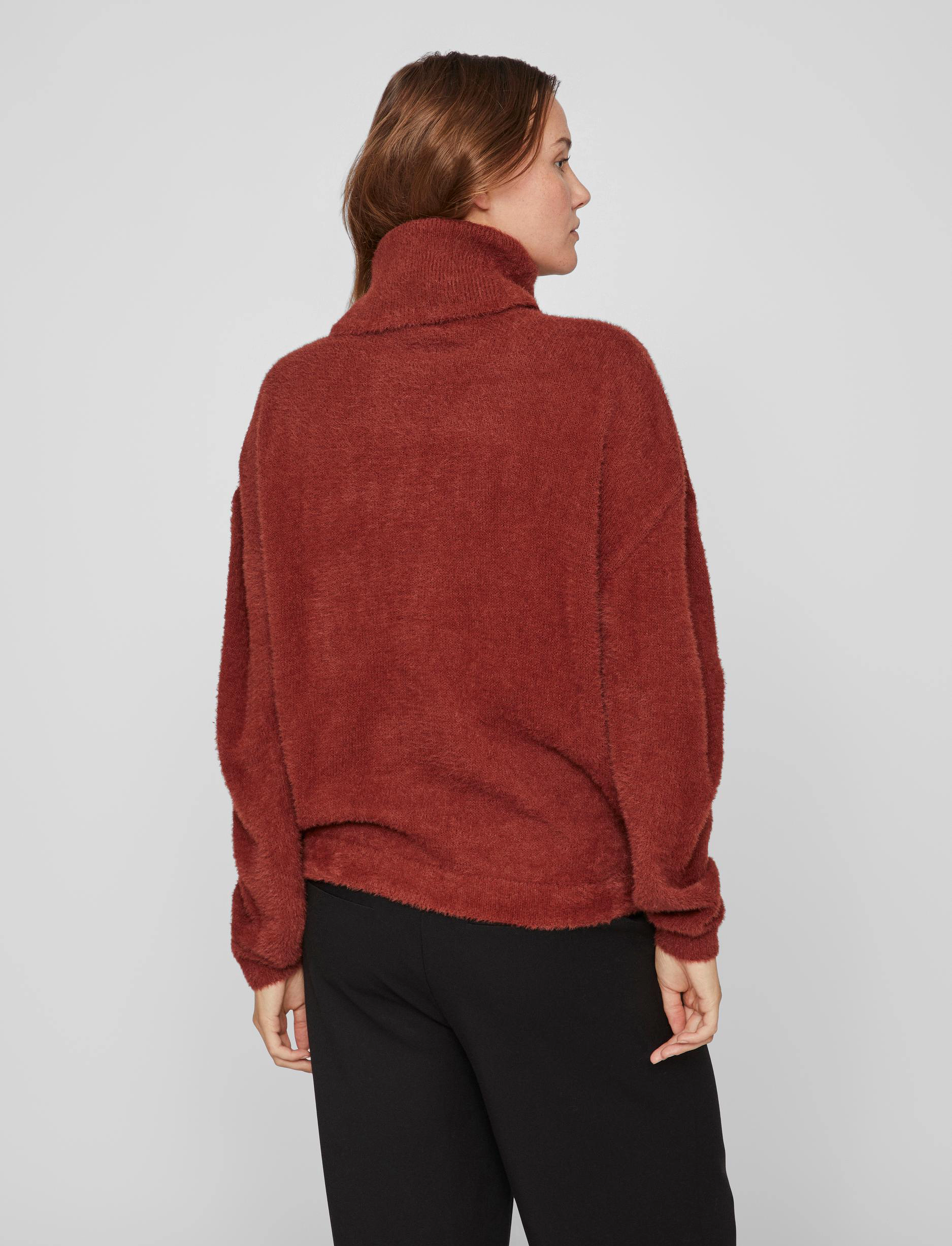 Vila - VILAJULI ROLLNECK L/S KNIT - NOOS - fired brick - 3