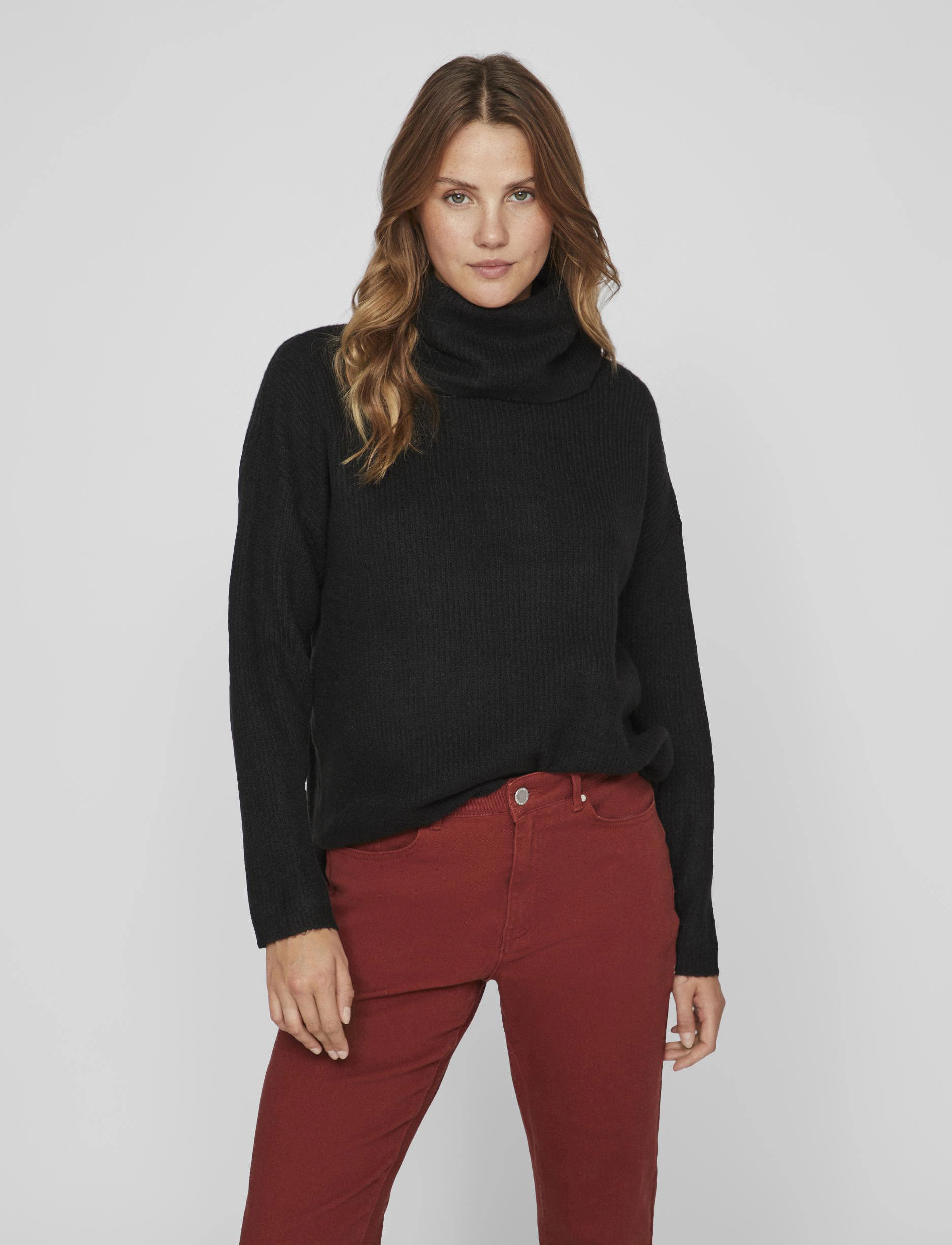 Vila - VICILIA ROLLNECK L/S KNIT TOP- NOOS - black - 2
