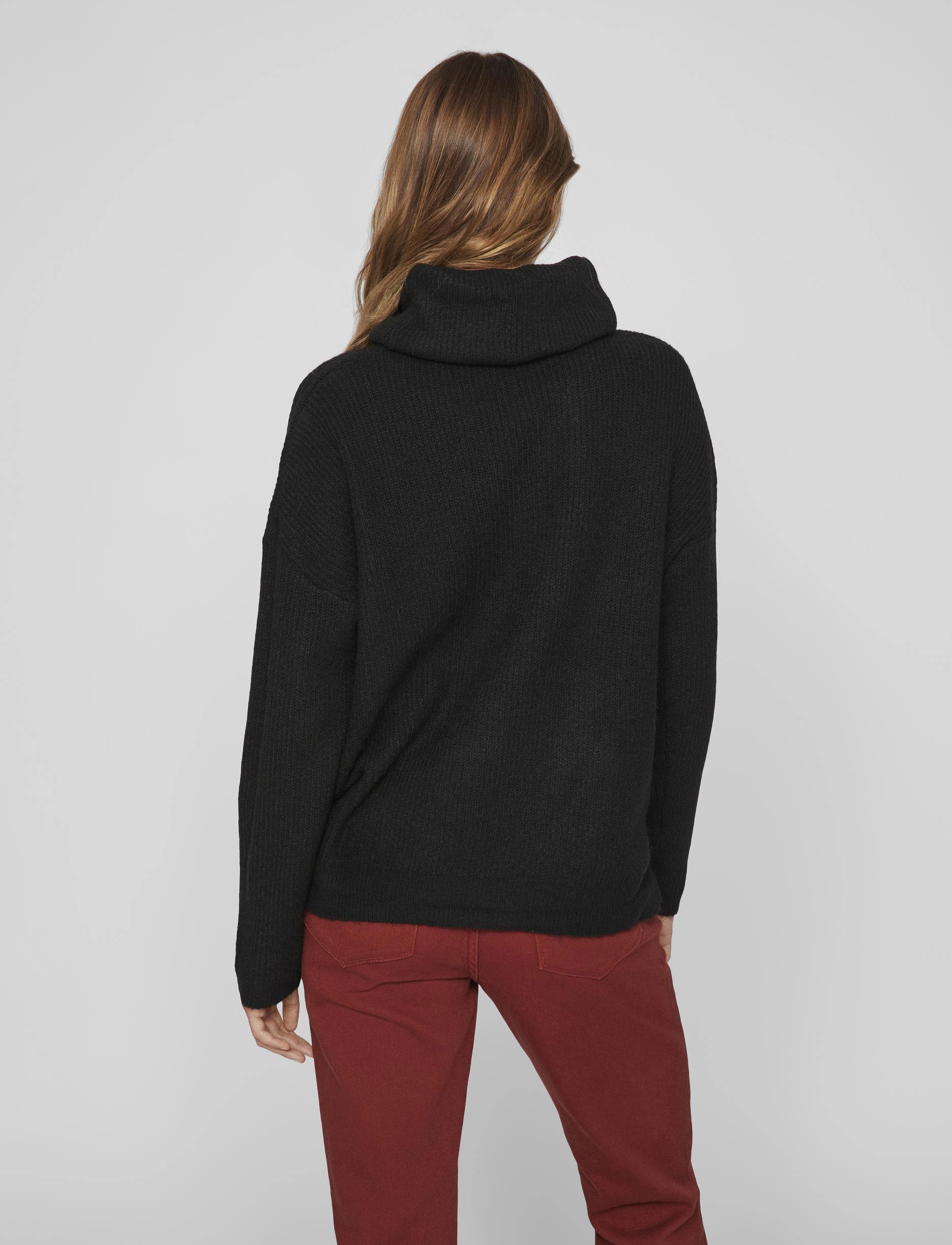 Vila - VICILIA ROLLNECK L/S KNIT TOP- NOOS - black - 3