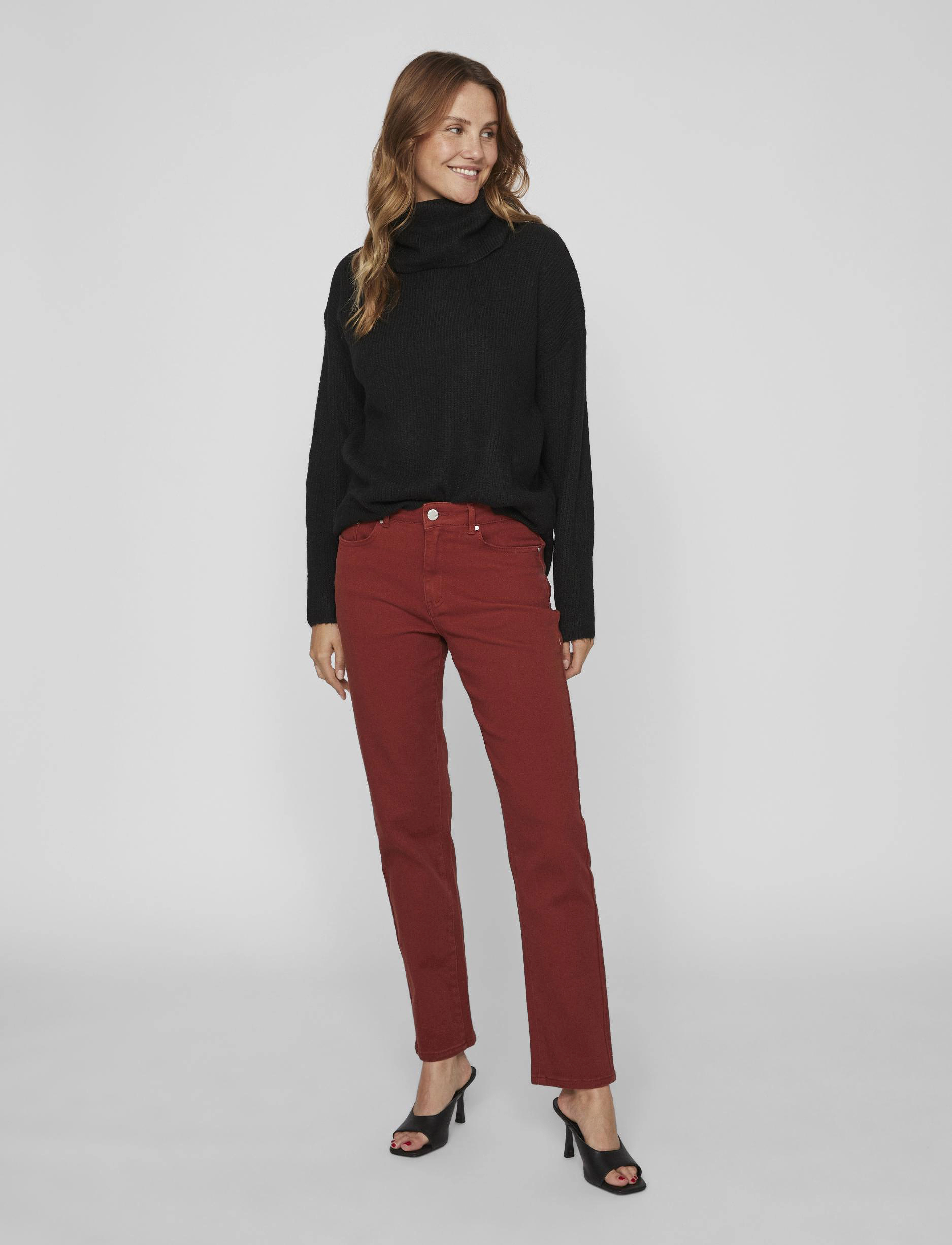 Vila - VICILIA ROLLNECK L/S KNIT TOP- NOOS - black - 5