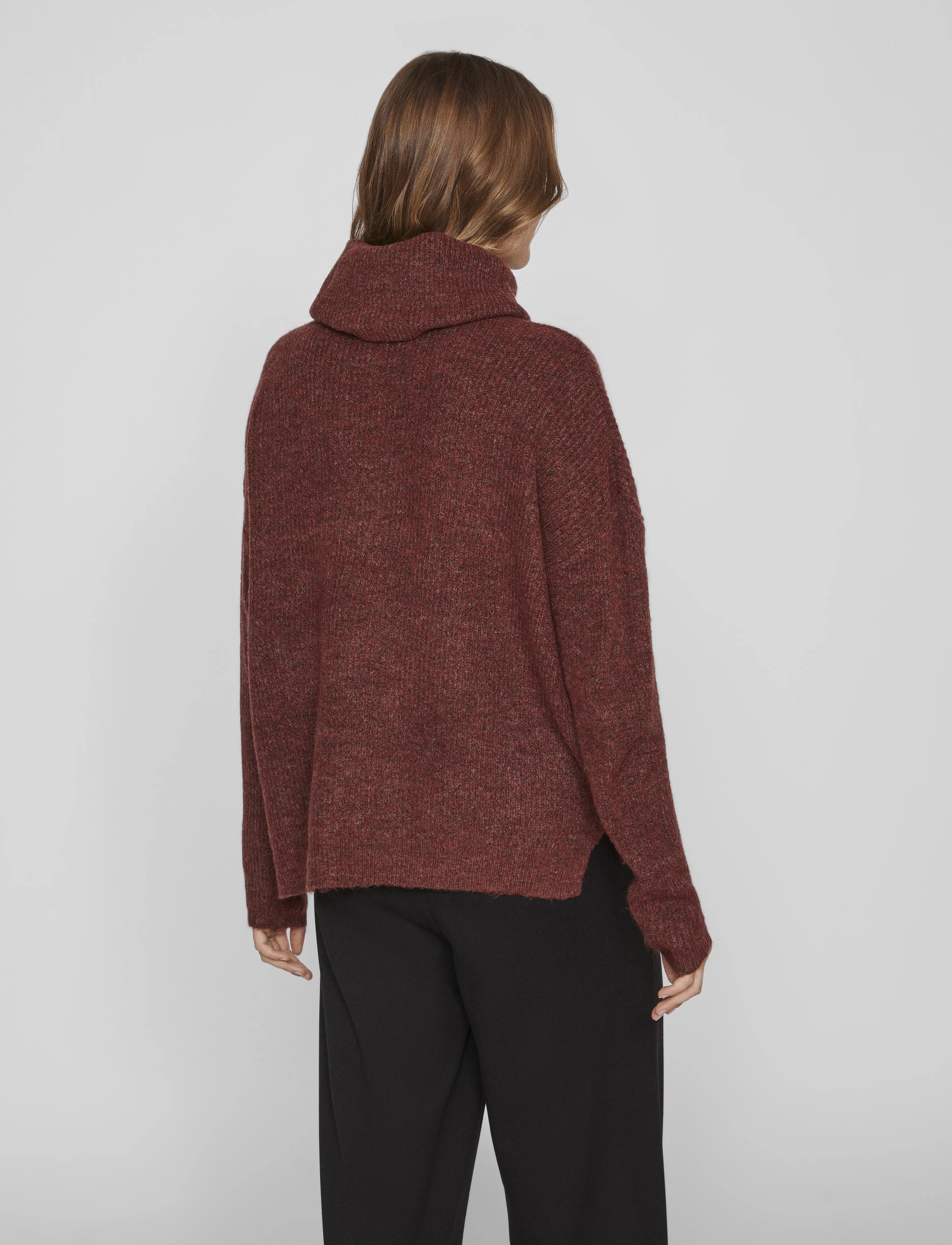Vila - VICILIA ROLLNECK L/S KNIT TOP- NOOS - fired brick - 3