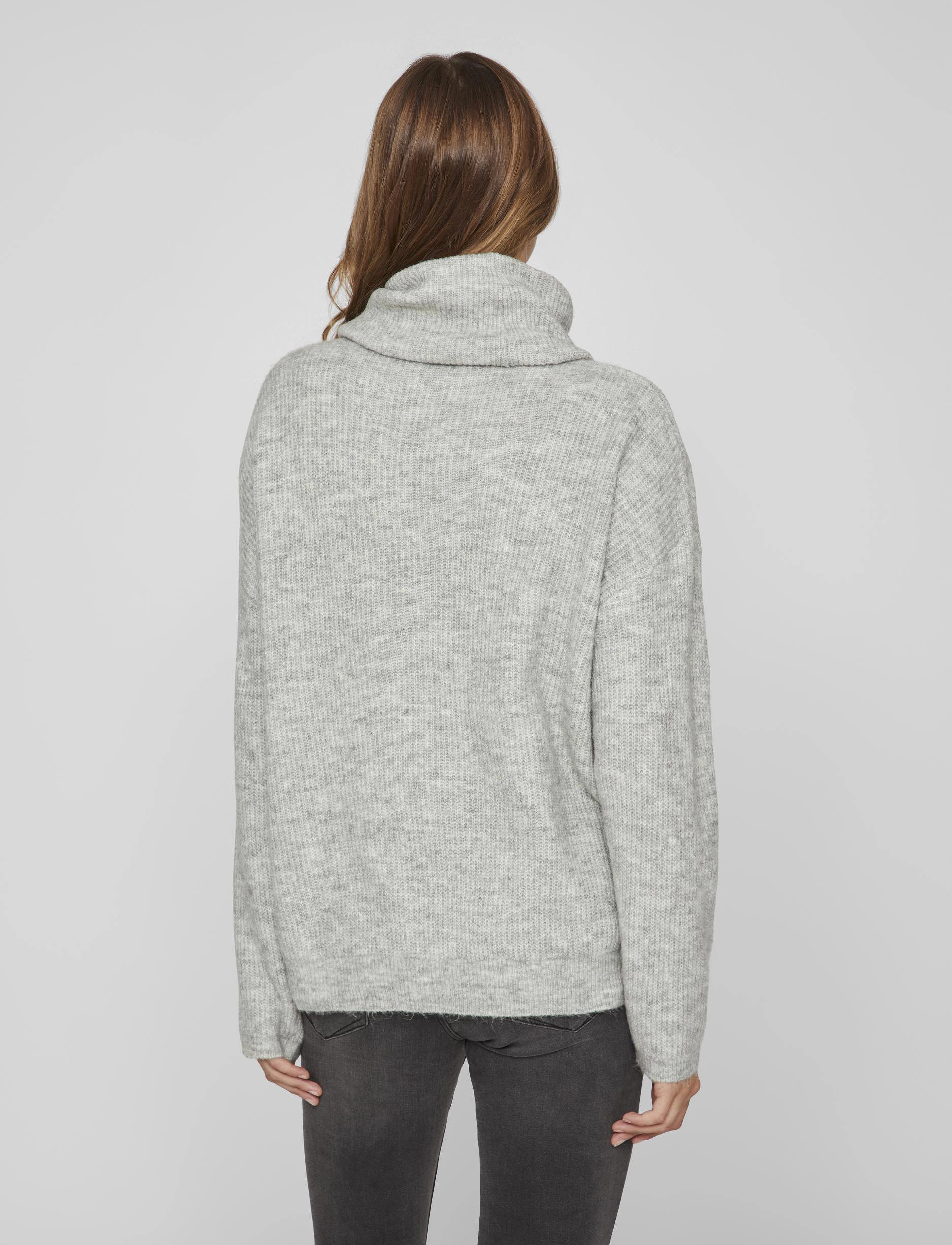 Vila - VICILIA ROLLNECK L/S KNIT TOP- NOOS - light grey melange - 3