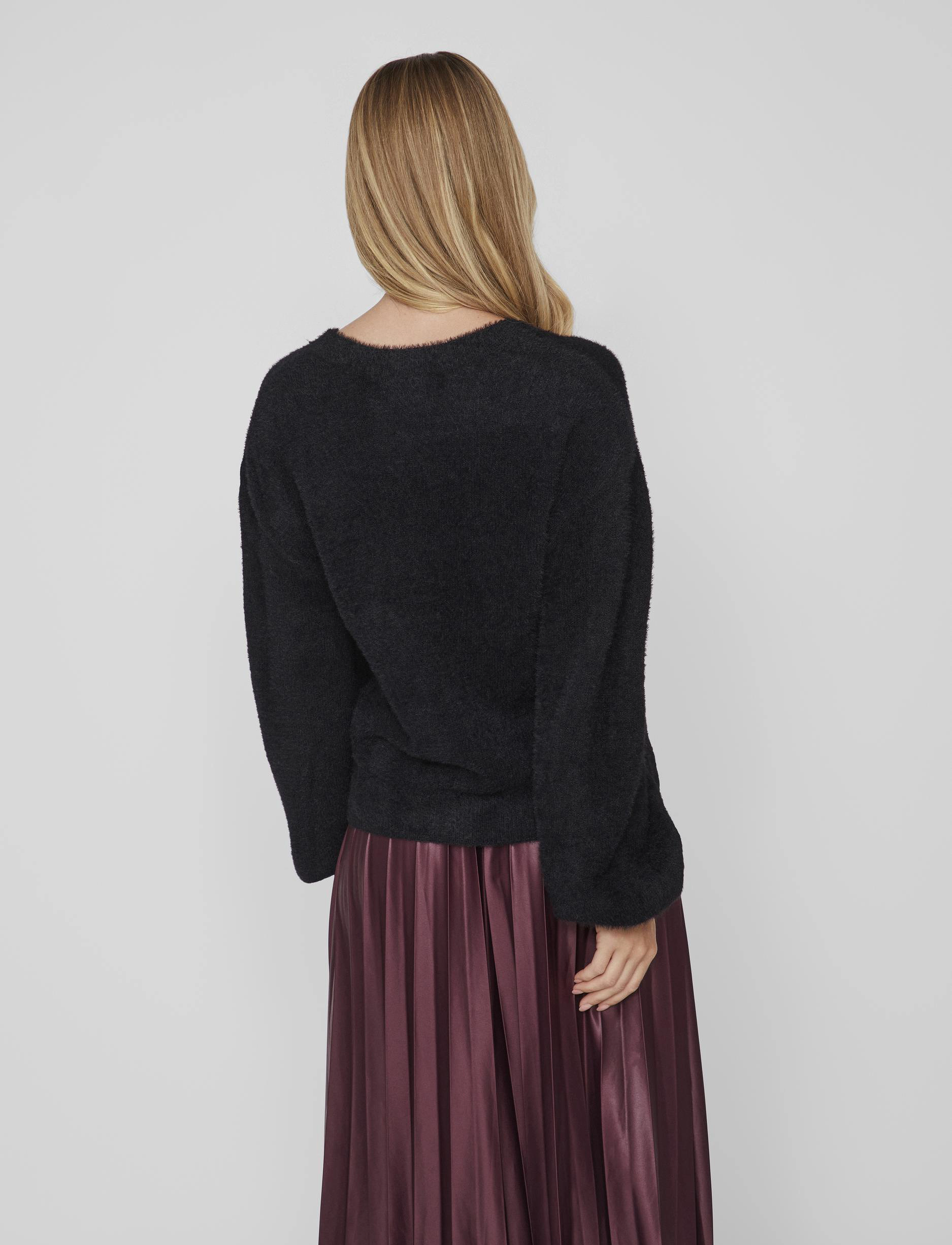 Vila - VILAJULI LS OVERSIZE REV KNIT CARDI-NOOS - black - 3