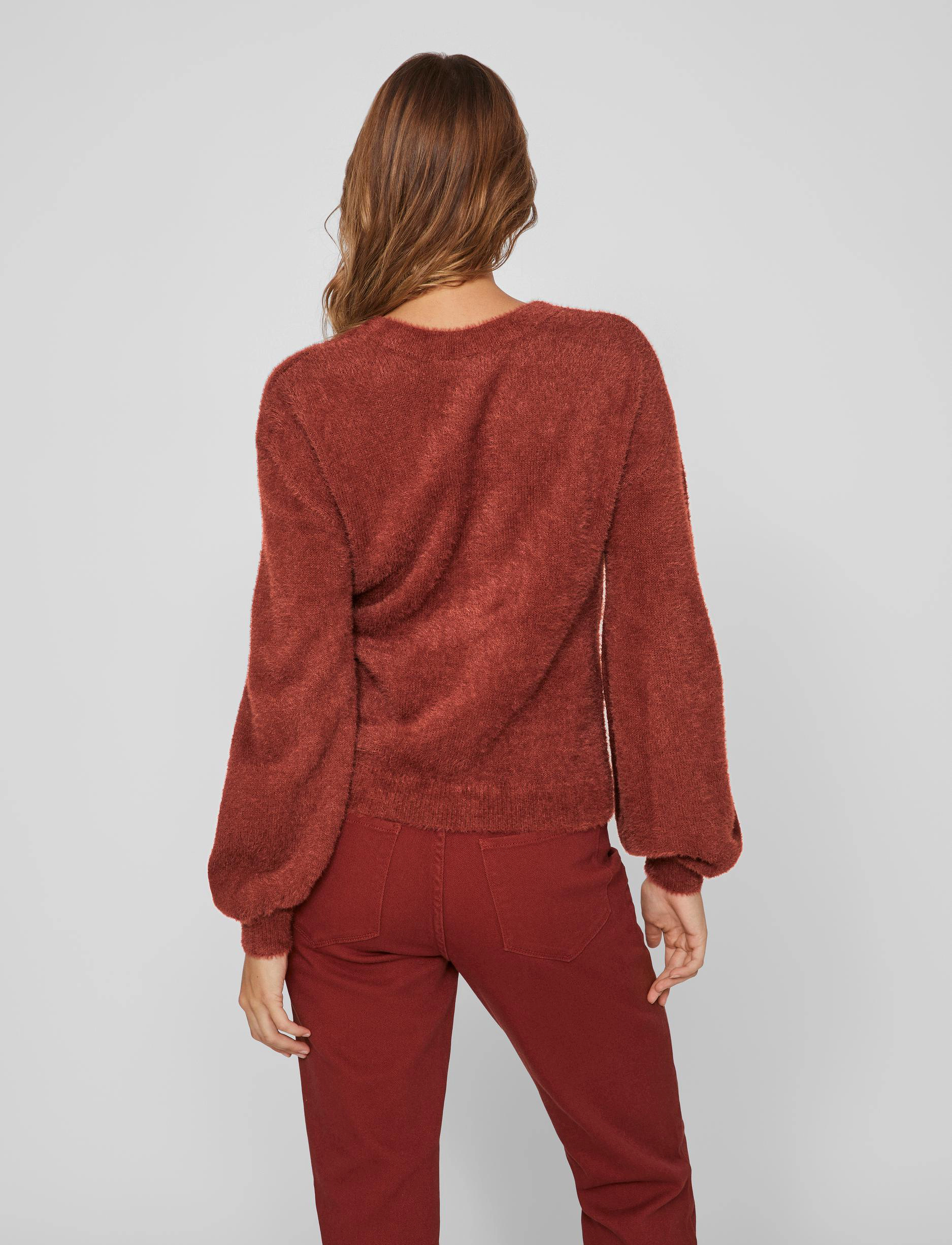 Vila - VILAJULI LS OVERSIZE REV KNIT CARDI-NOOS - fired brick - 3