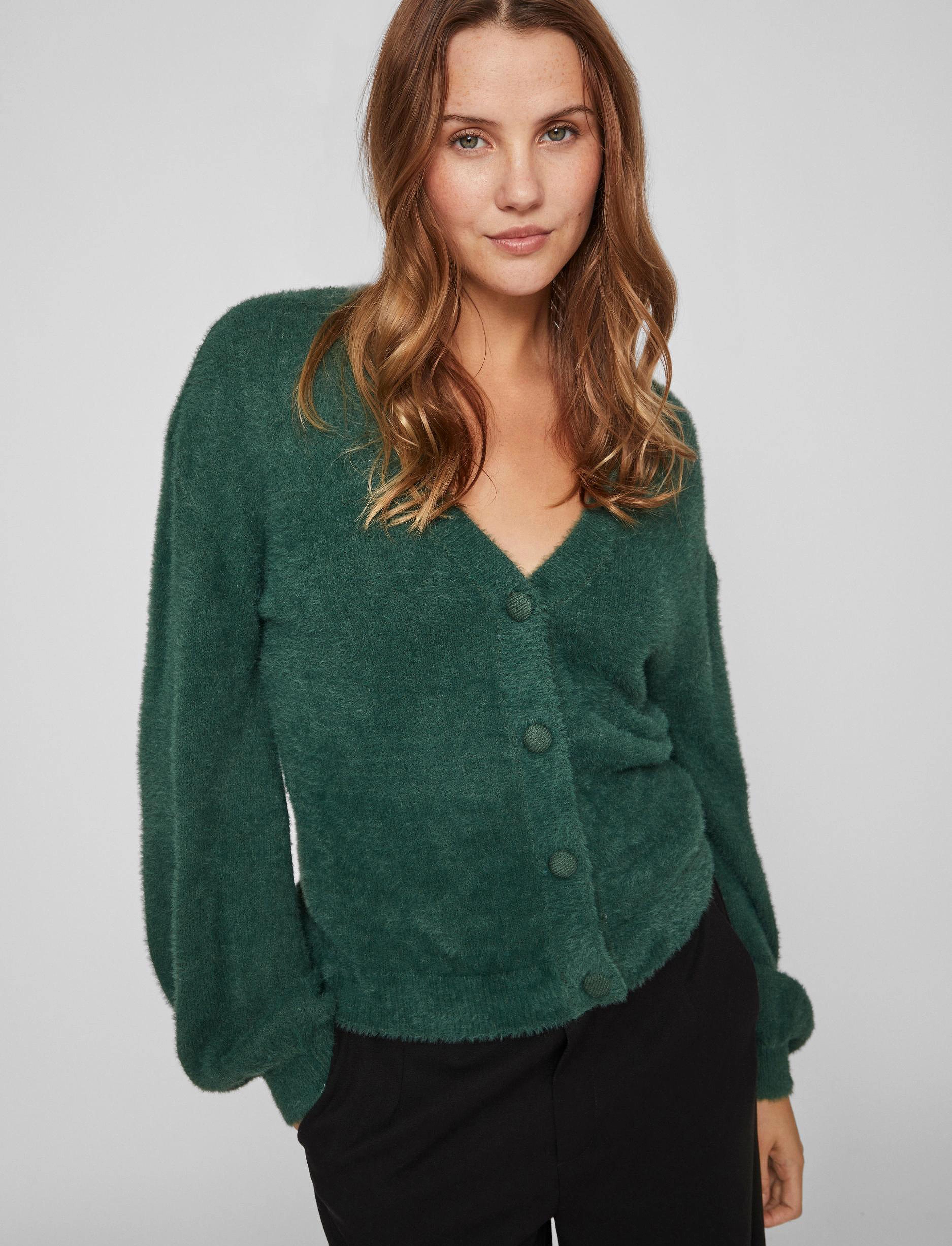 Vila - VILAJULI LS OVERSIZE REV KNIT CARDI-NOOS - pineneedle - 5