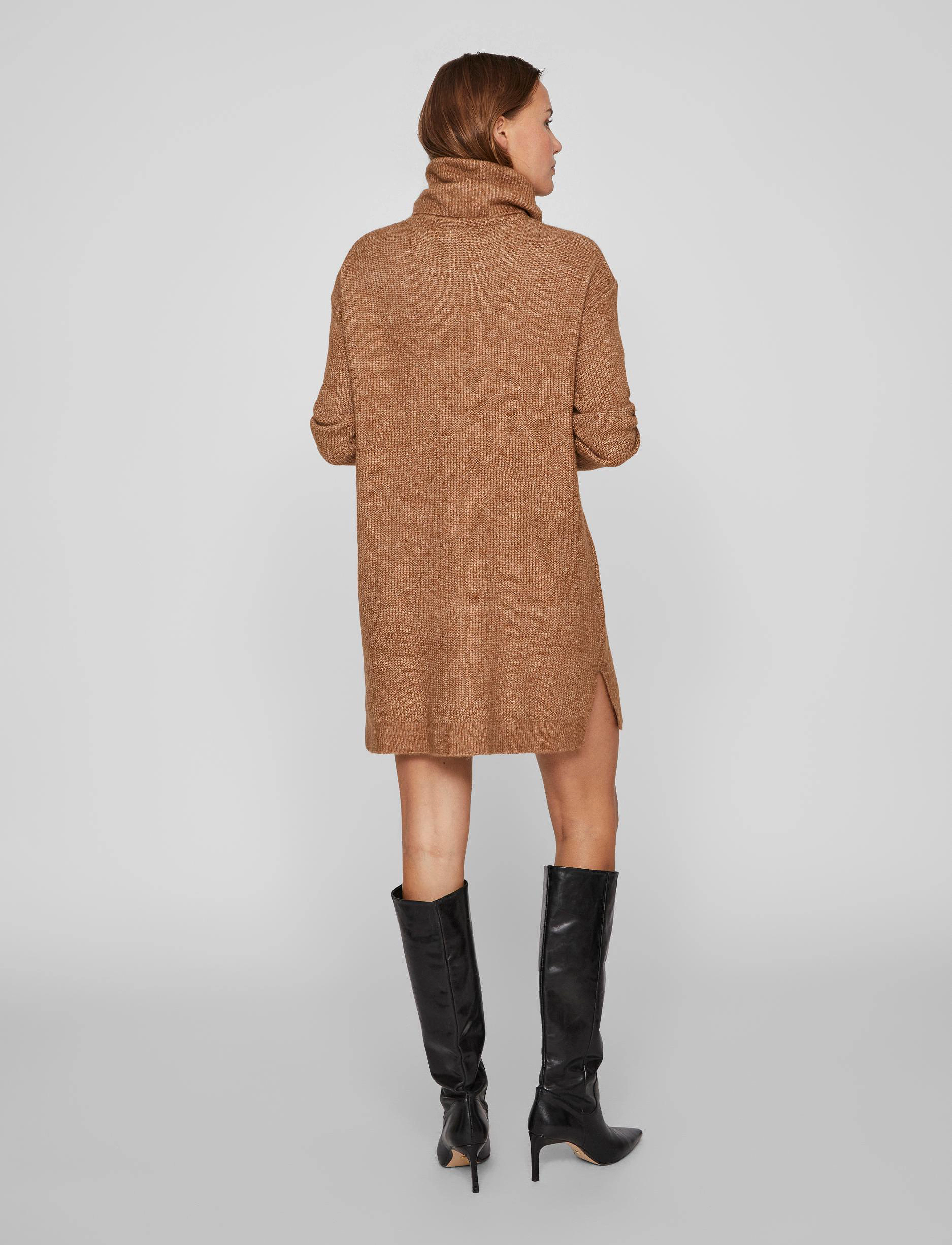 Vila - VICILIA ROLLNECK L/S KNIT TUNIC/SU- - toasted coconut - 3