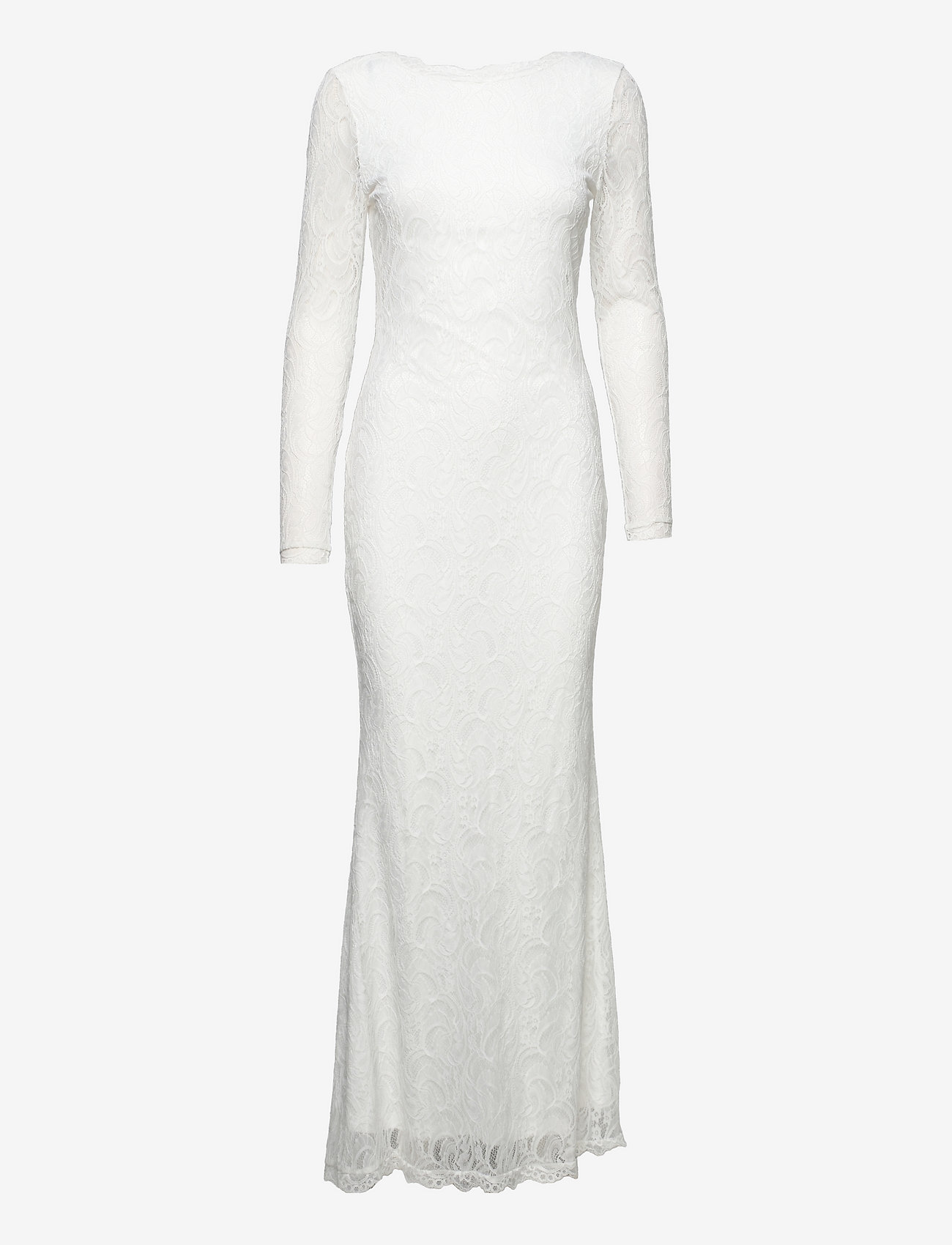 Vila - VIDREW DEEP BACK L/S MAXI DRESS/DC - cloud dancer - 0