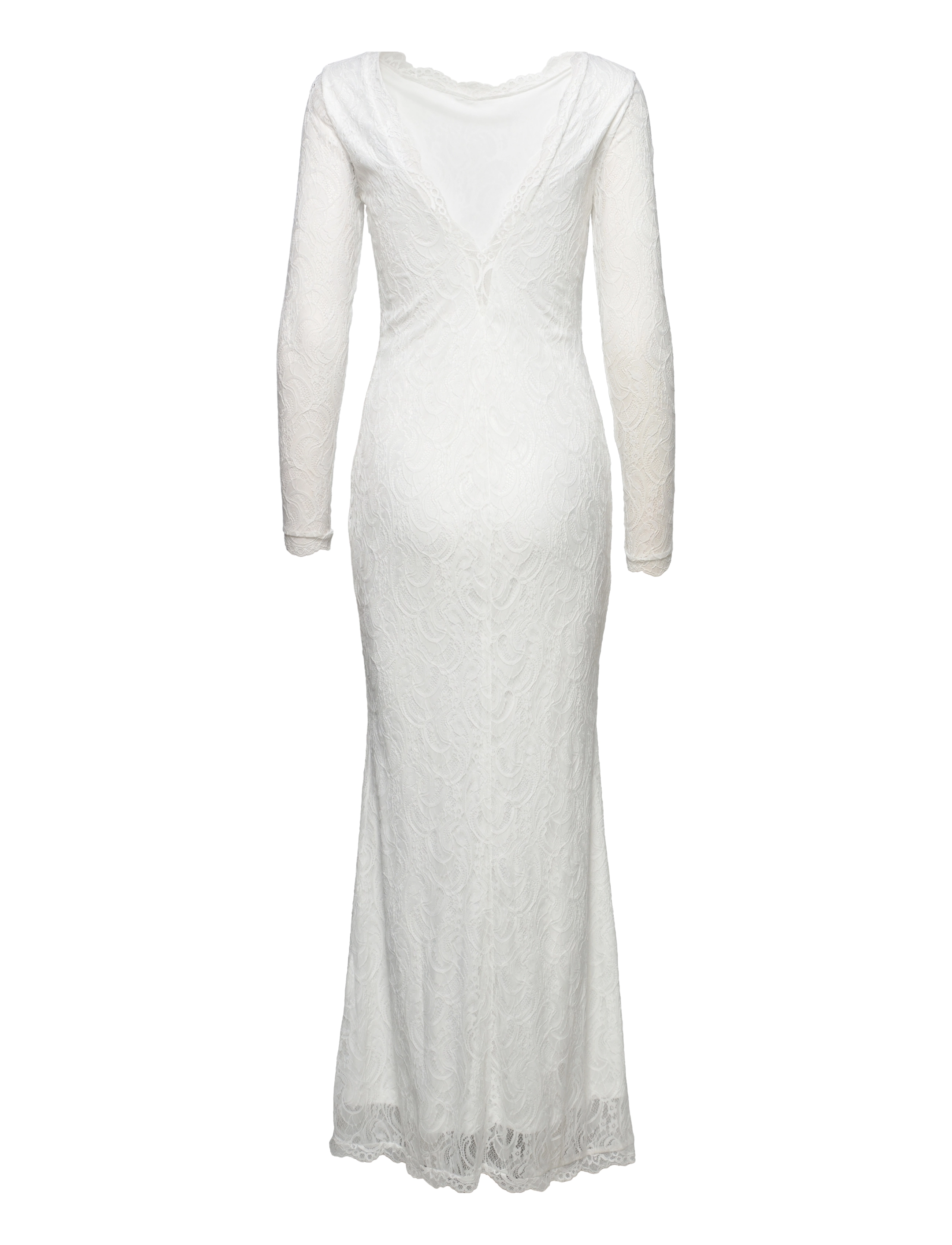 Vila - VIDREW DEEP BACK L/S MAXI DRESS/DC - cloud dancer - 1