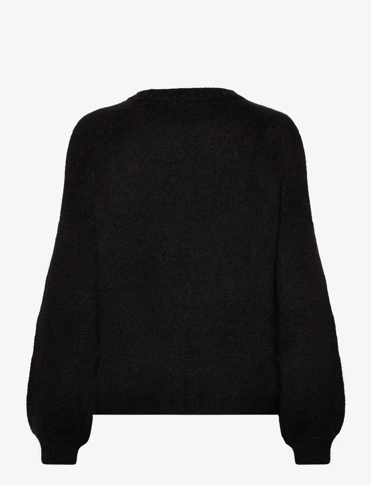 Vila - VIJAMINA O-NECK L/S KNIT TOP - - džemperiai - black - 1