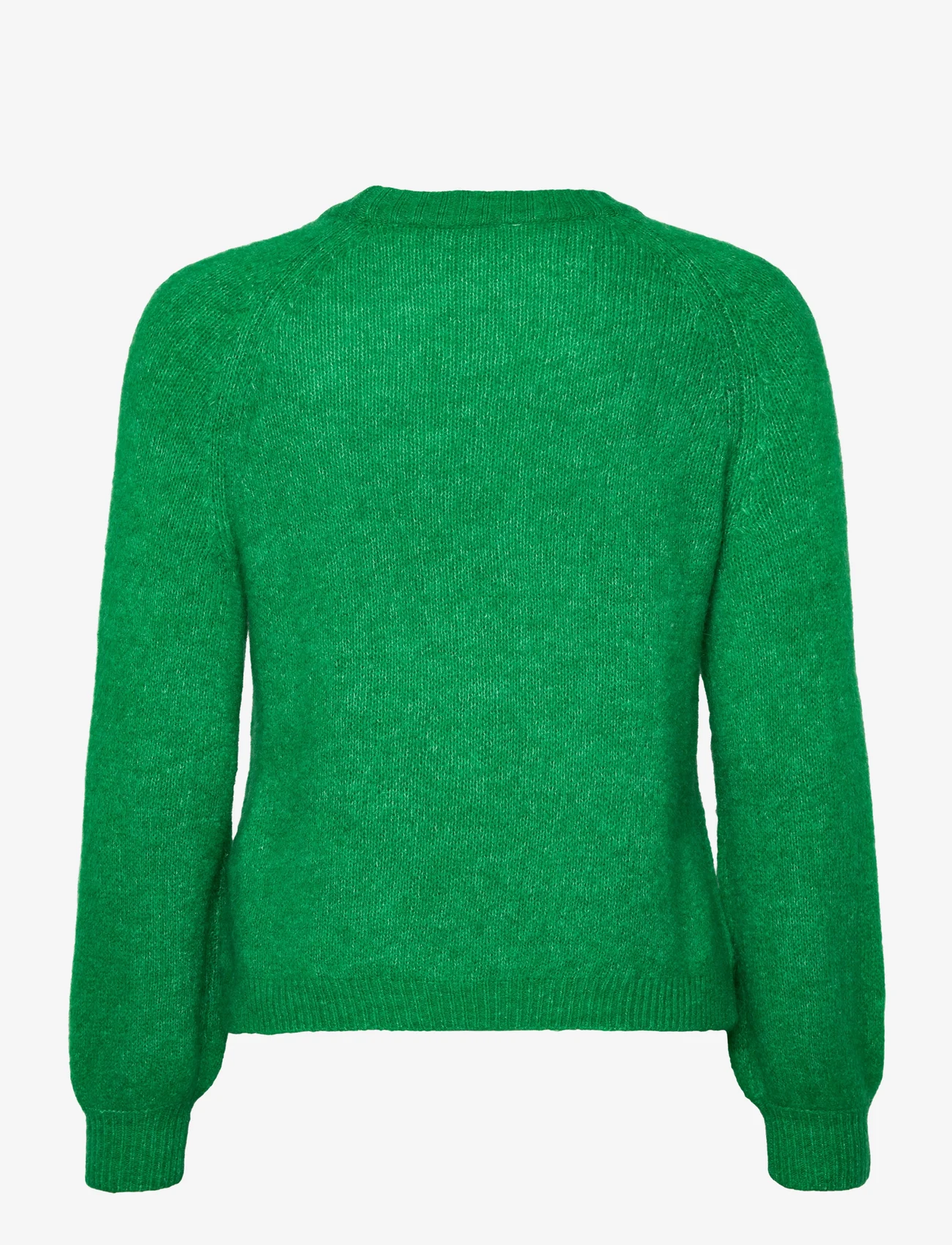 Vila - VIJAMINA O-NECK L/S KNIT TOP - - džemperiai - bright green - 1