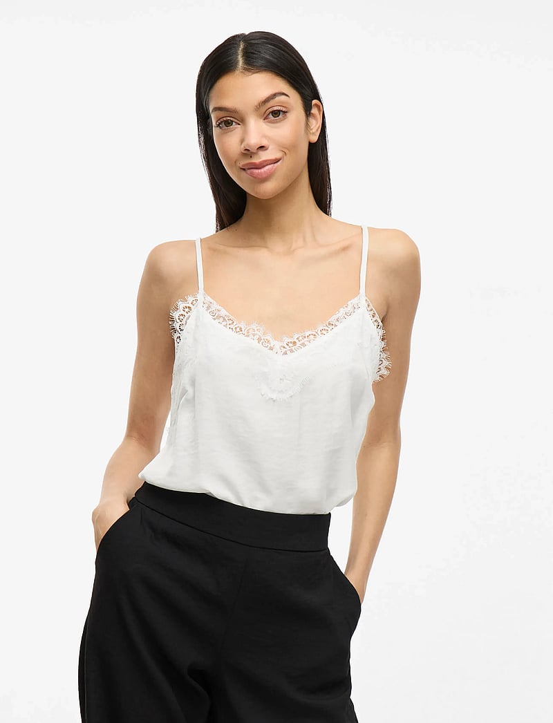 Vila - VICAVA NEW LACE SINGLET/SU - NOOS - Ärmellose tops - cloud dancer - 0