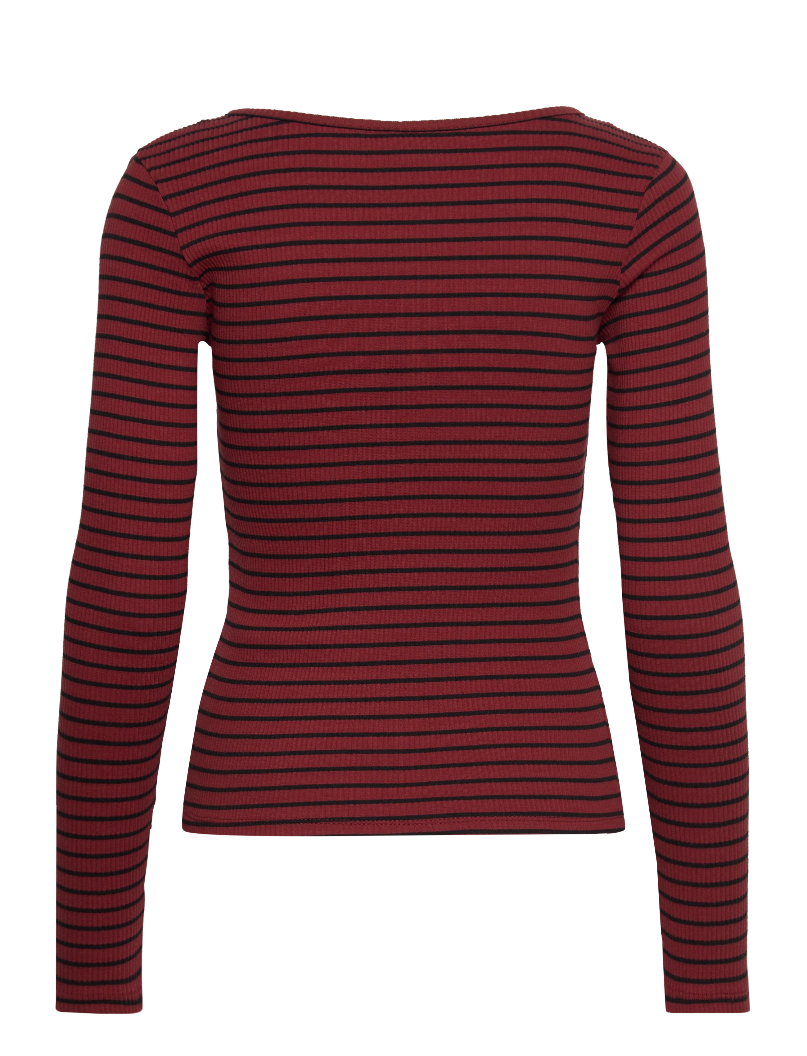 Vila - VIBALU V-NECK L/S RIB TOP - NOOS - fired brick - 1