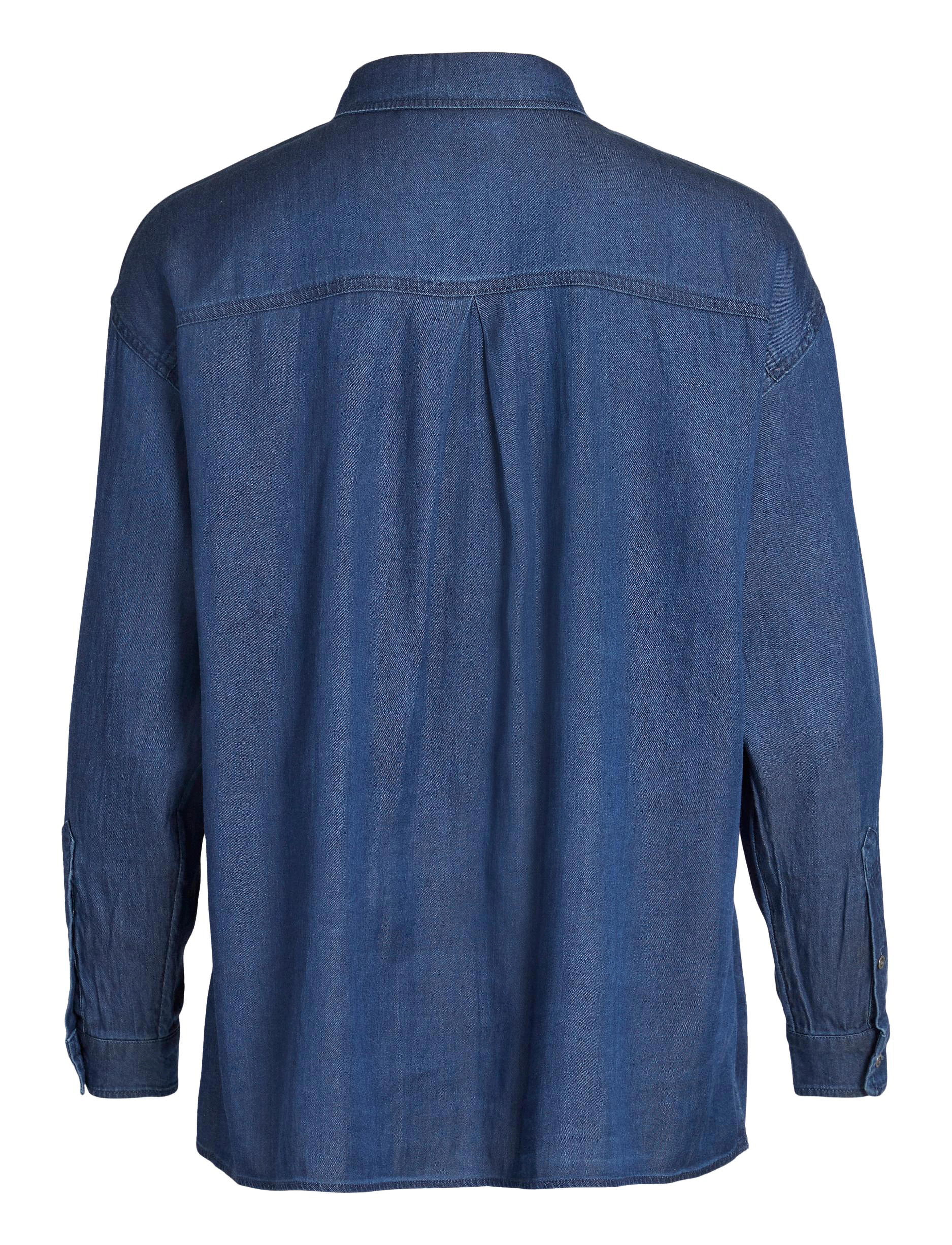Vila - VIBISTA L/S OVERSIZE SHIRT/SU - NOOS - dark blue denim - 2