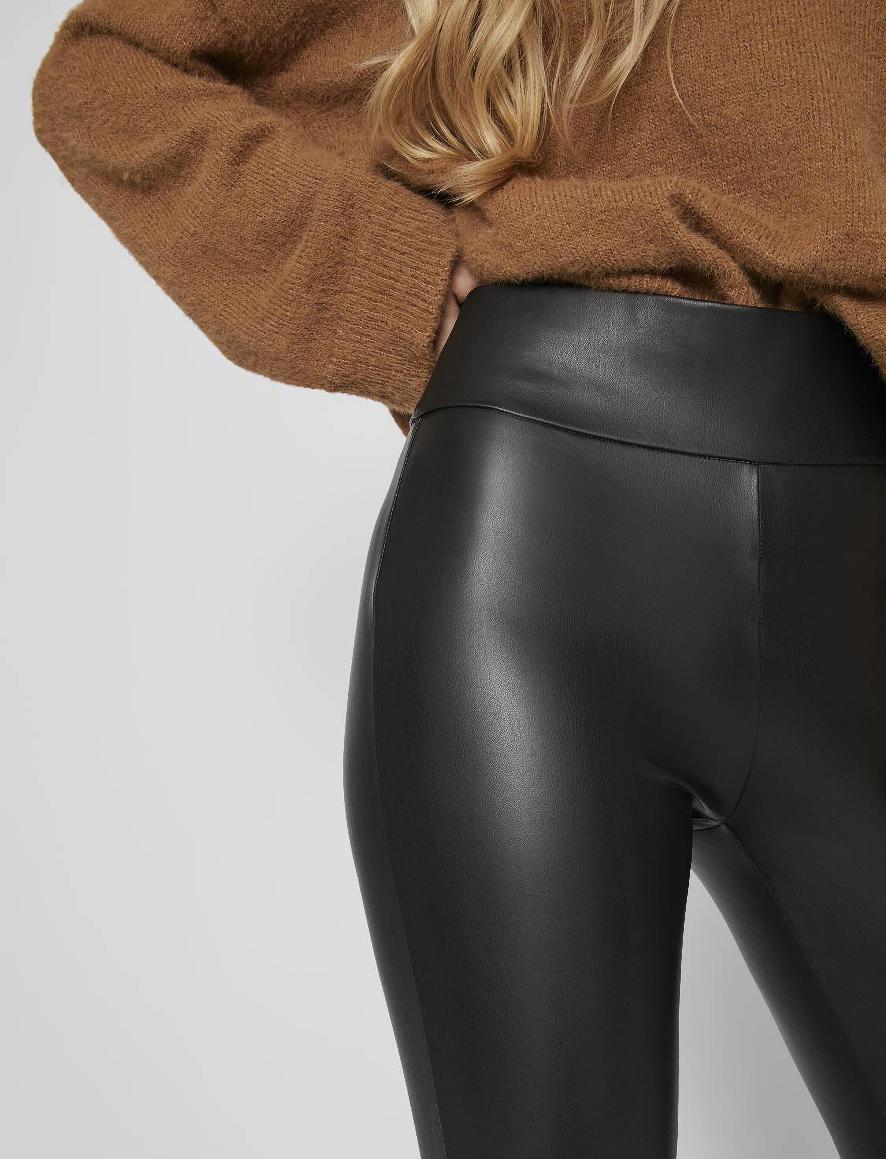 Vila - VIBARB COATED HW LEGGING - - lederhosen - black - 4