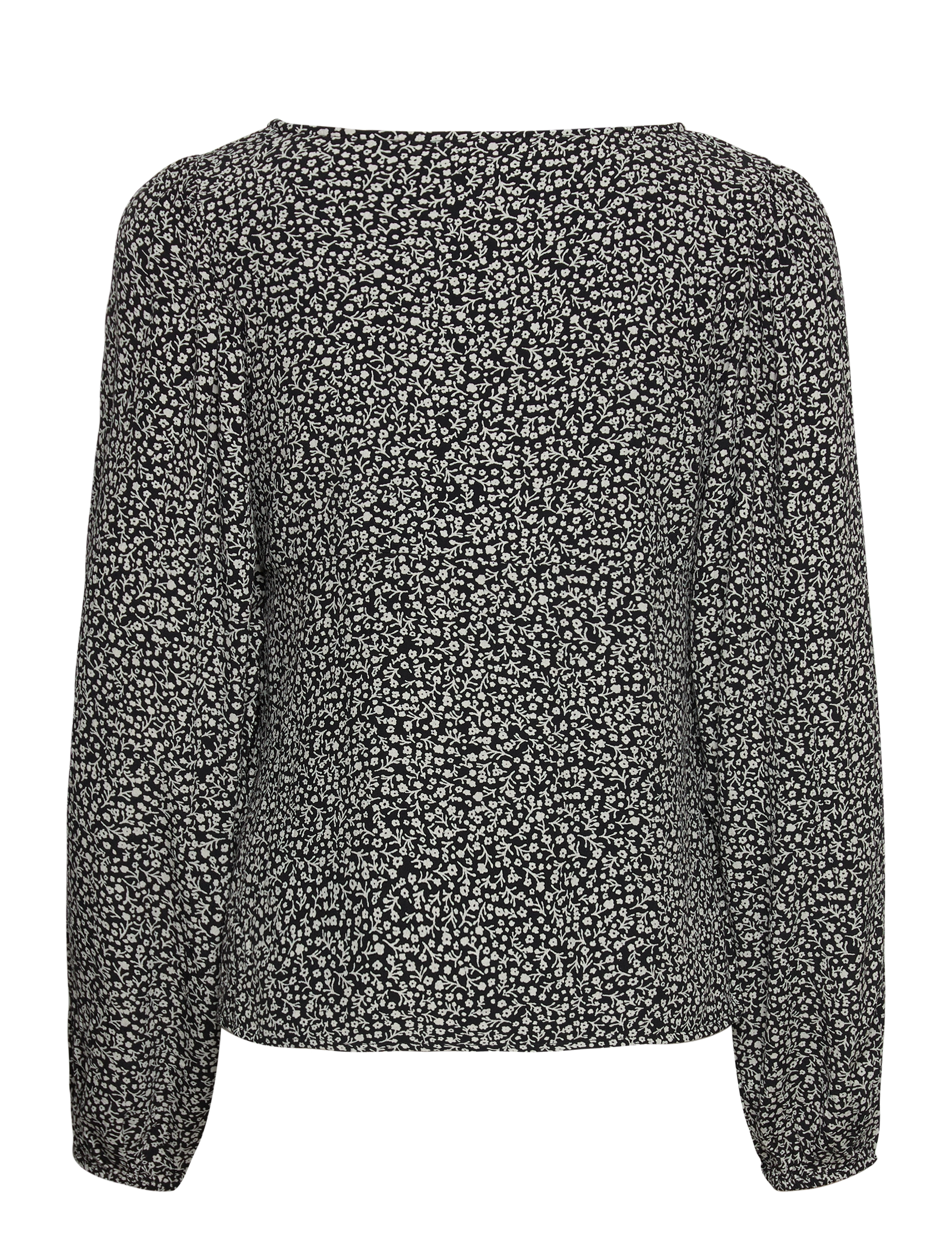 Vila - VIFINI V-NECK L/S TOP/SU - NOOS - pikkade varrukatega pluusid - black - 2